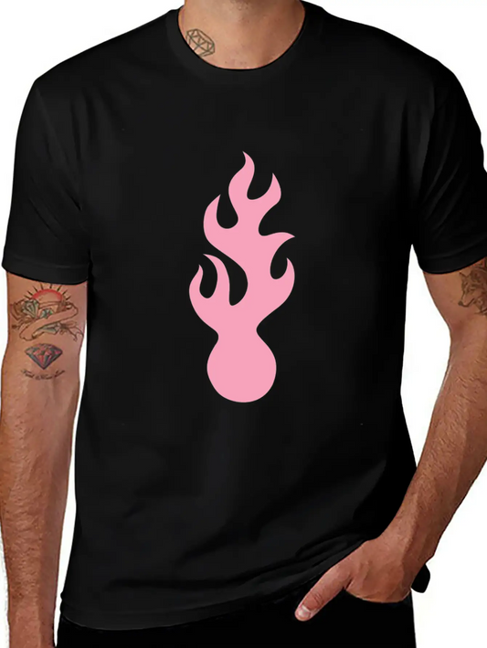 Pink Flame Tribal Art Tribe Floral Paleo Cave Lightweight Cotton T-Shirt – Daily Comfort Graphic Shirt