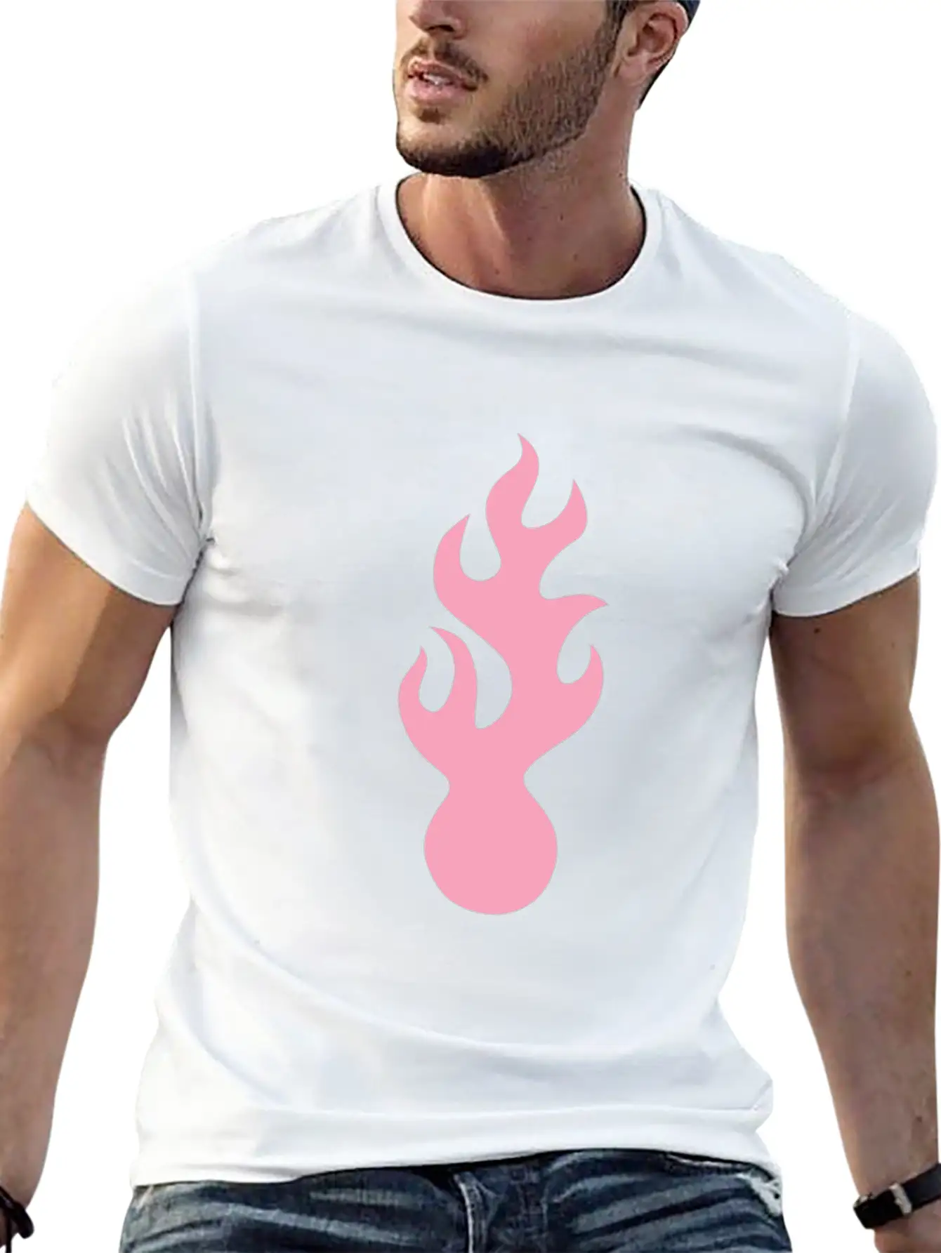 Pink Flame Tribal Art Tribe Floral Paleo Cave Lightweight Cotton T-Shirt – Daily Comfort Graphic Shirt