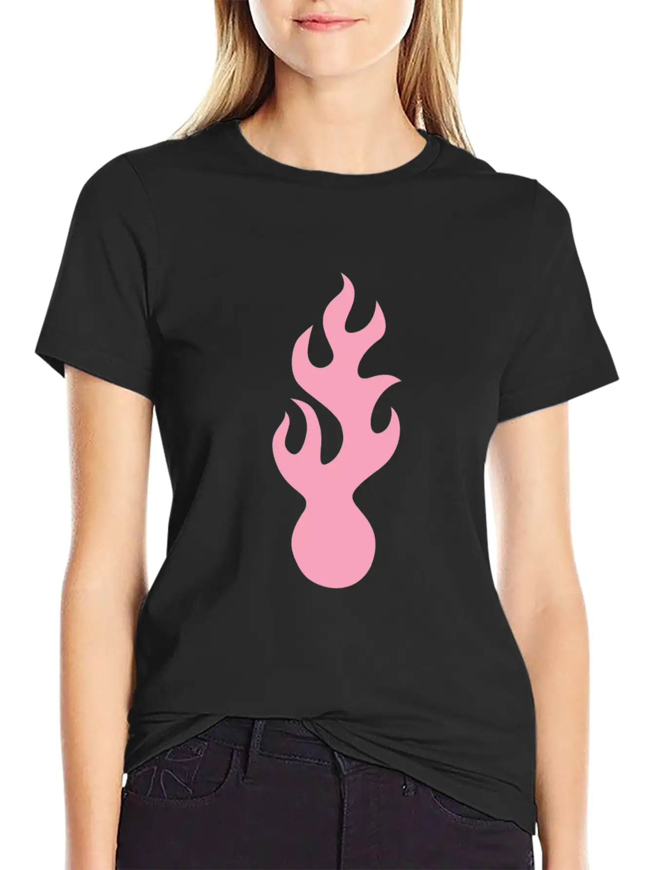 Pink Flame Tribal Art Tribe Floral Paleo Cave Lightweight Cotton T-Shirt – Daily Comfort Graphic Shirt