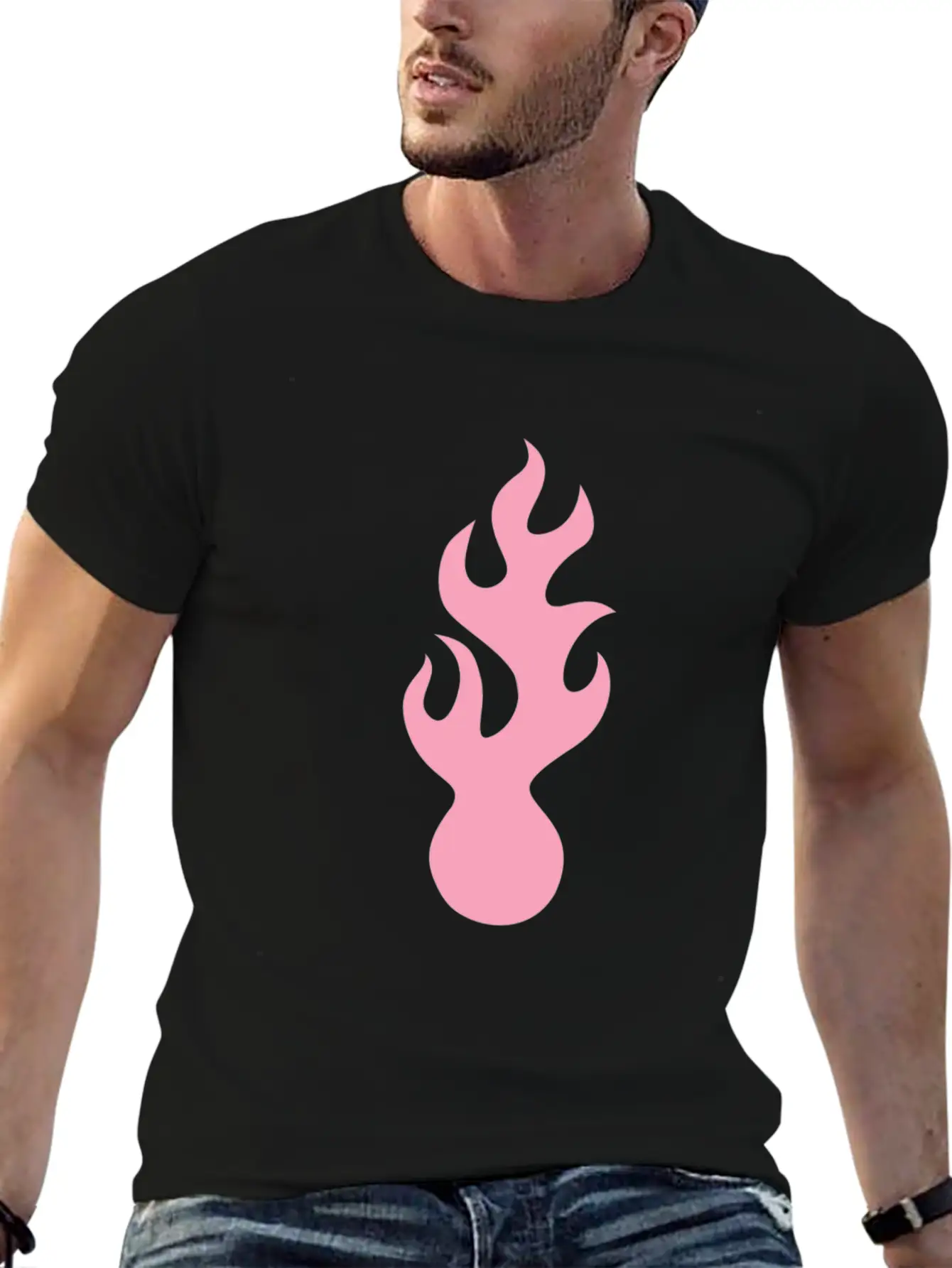 Pink Flame Tribal Art Tribe Floral Paleo Cave Lightweight Cotton T-Shirt – Daily Comfort Graphic Shirt