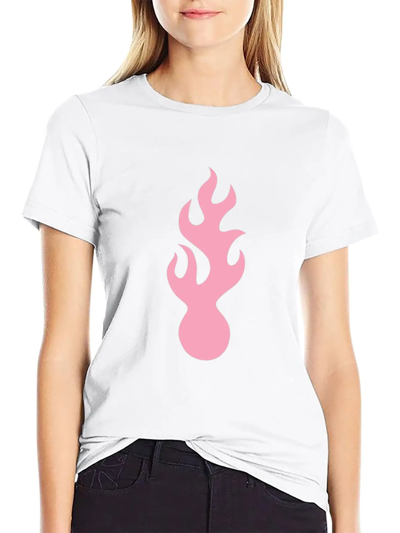 Pink Flame Tribal Art Tribe Floral Paleo Cave Lightweight Cotton T-Shirt – Daily Comfort Graphic Shirt