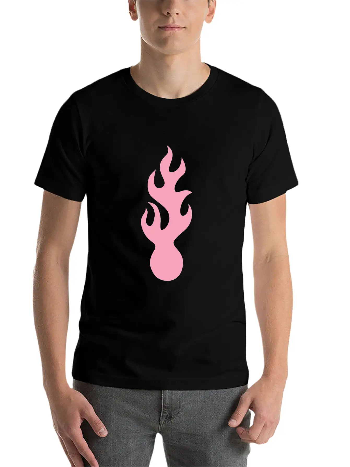 Pink Flame Tribal Art Tribe Floral Paleo Cave Lightweight Cotton T-Shirt – Daily Comfort Graphic Shirt