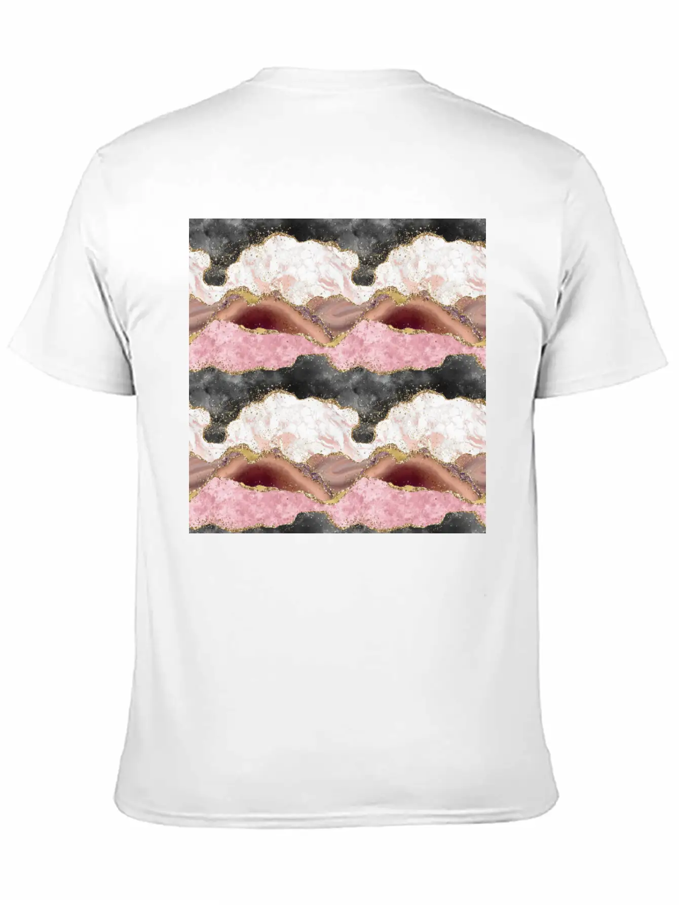 Pink Gold Glitter Agate Marble Unisex Casual T-Shirt – Clean Design For Daily Comfort