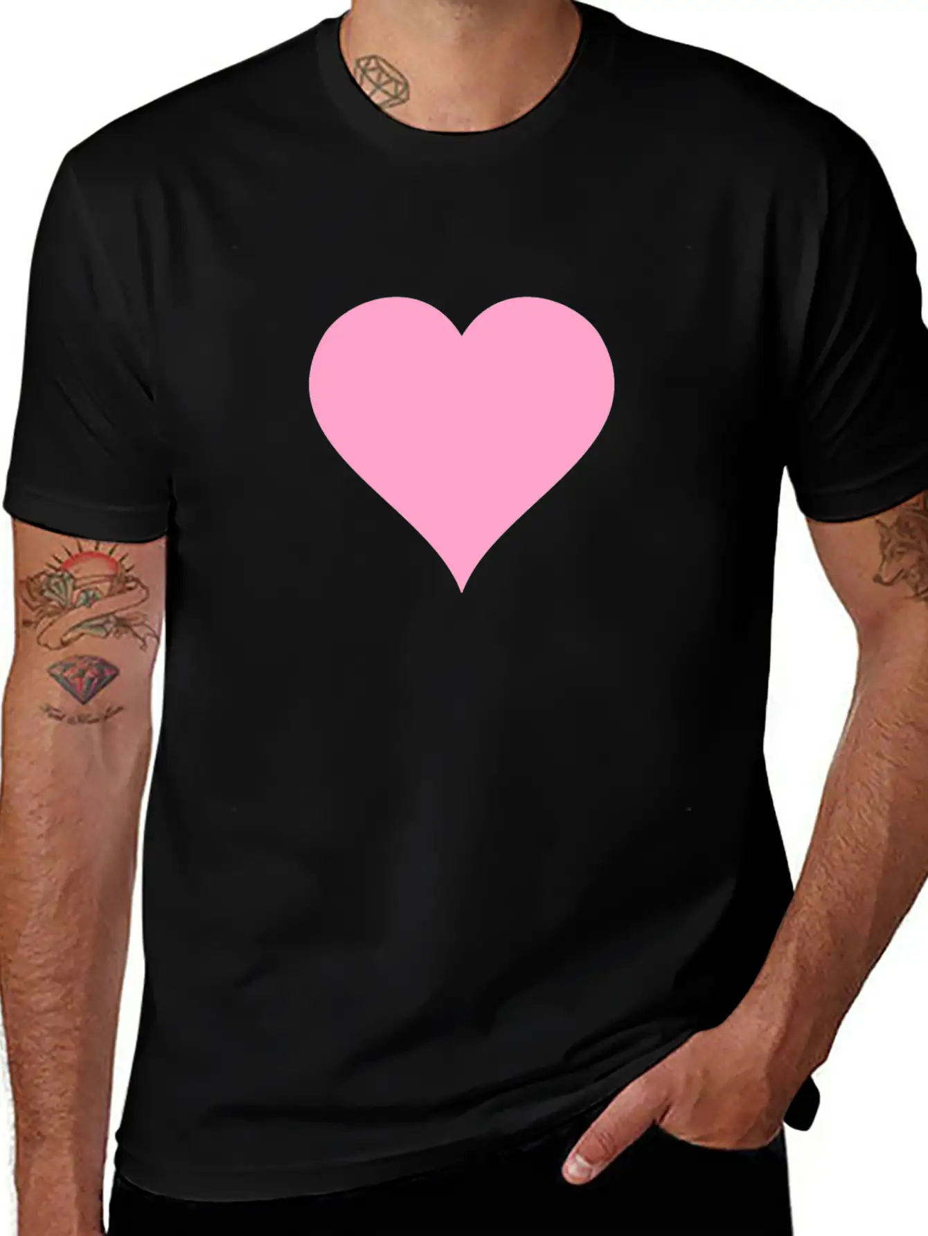 Pink Heart Modern Fit Casual T-Shirt – Clean And Versatile Design