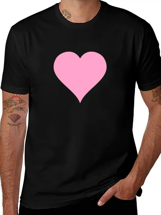 Pink Heart Modern Fit Casual T-Shirt – Clean And Versatile Design