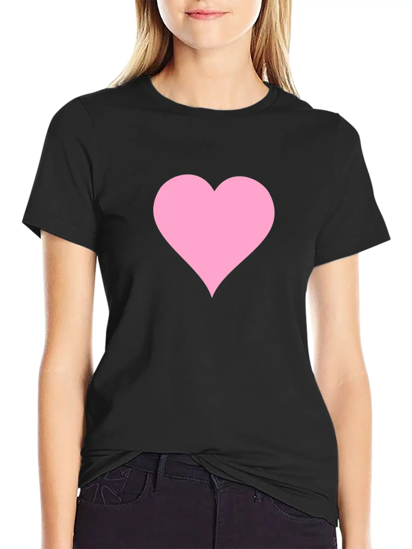 Pink Heart Modern Fit Casual T-Shirt – Clean And Versatile Design