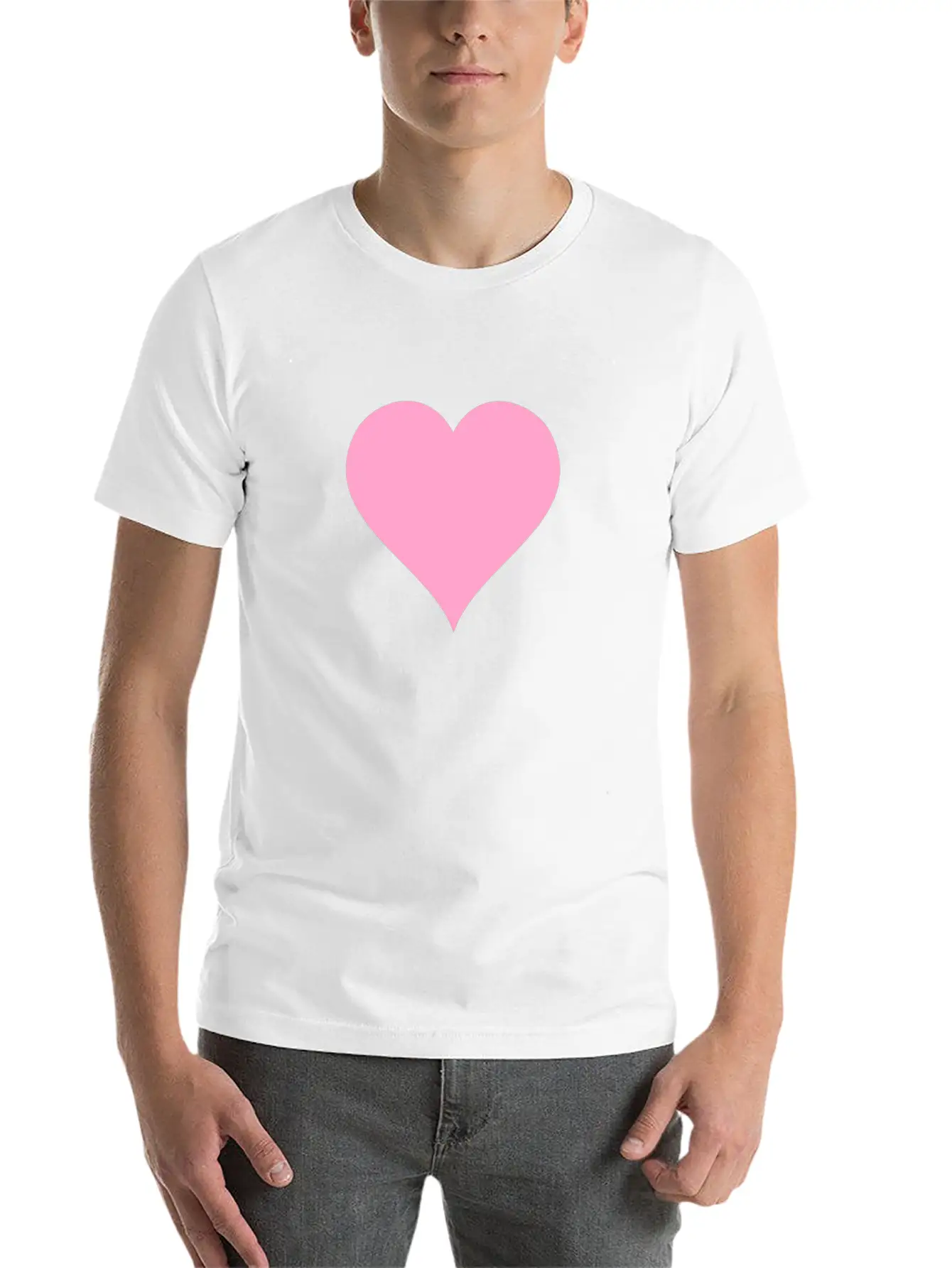Pink Heart Modern Fit Casual T-Shirt – Clean And Versatile Design