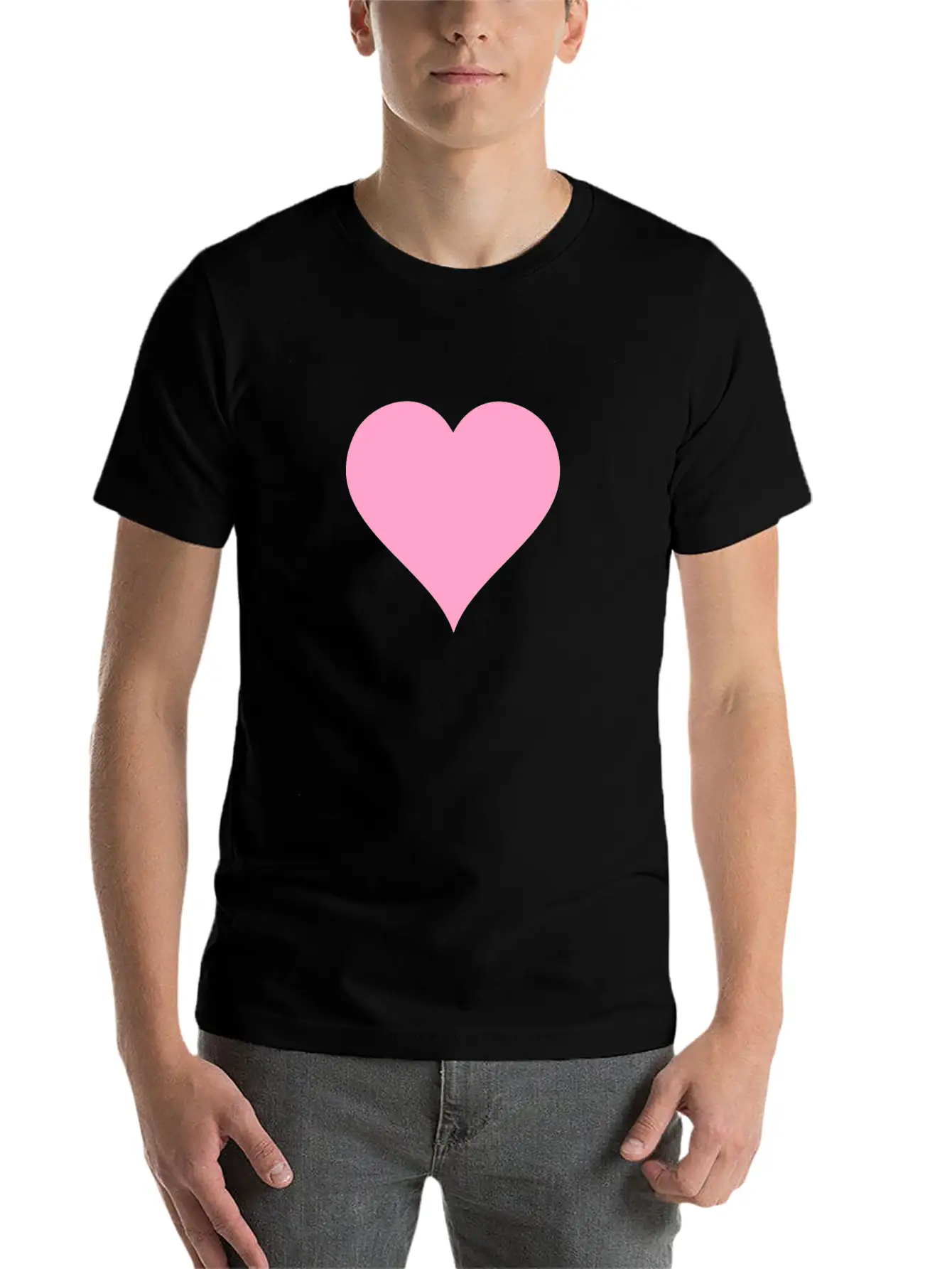 Pink Heart Modern Fit Casual T-Shirt – Clean And Versatile Design