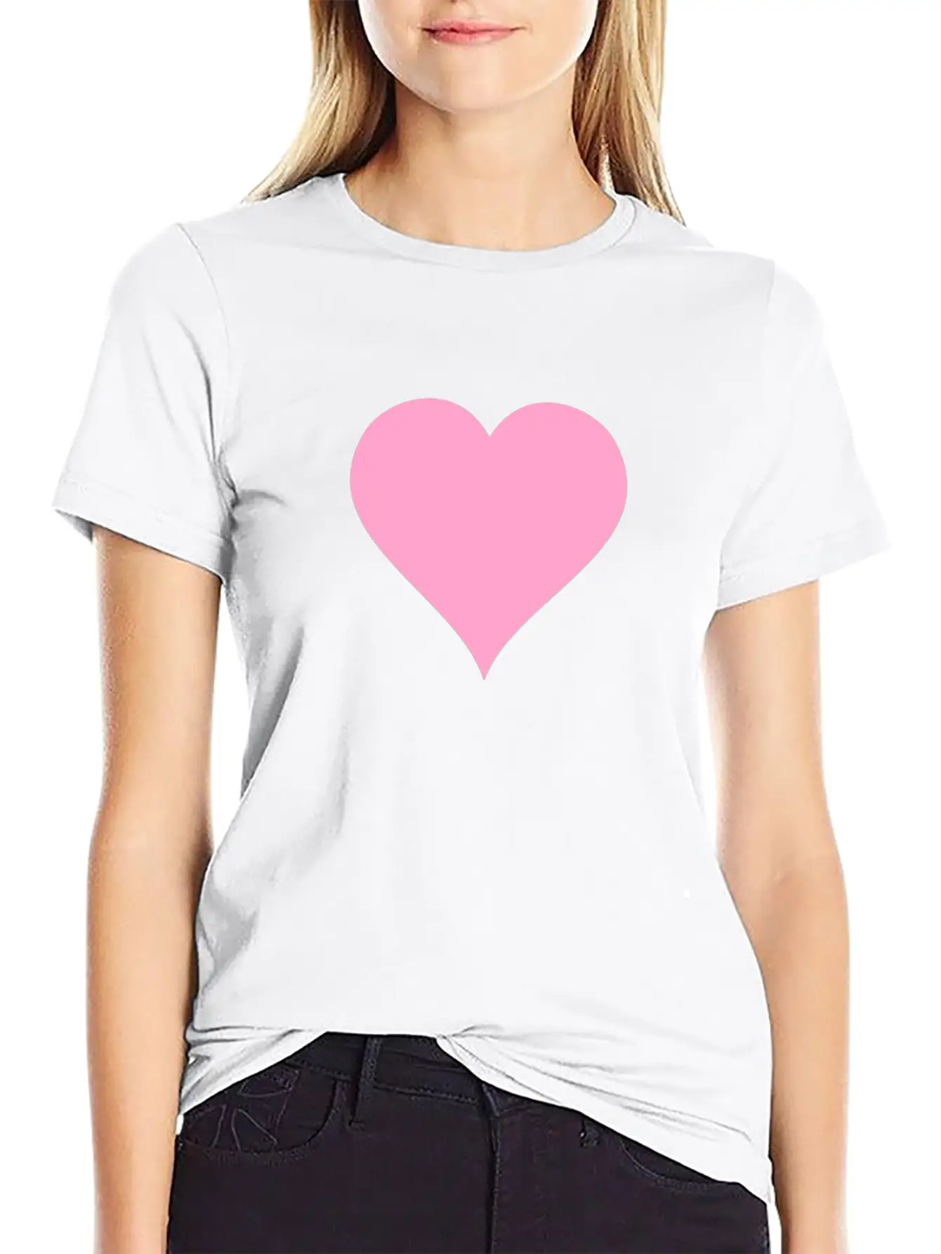 Pink Heart Modern Fit Casual T-Shirt – Clean And Versatile Design