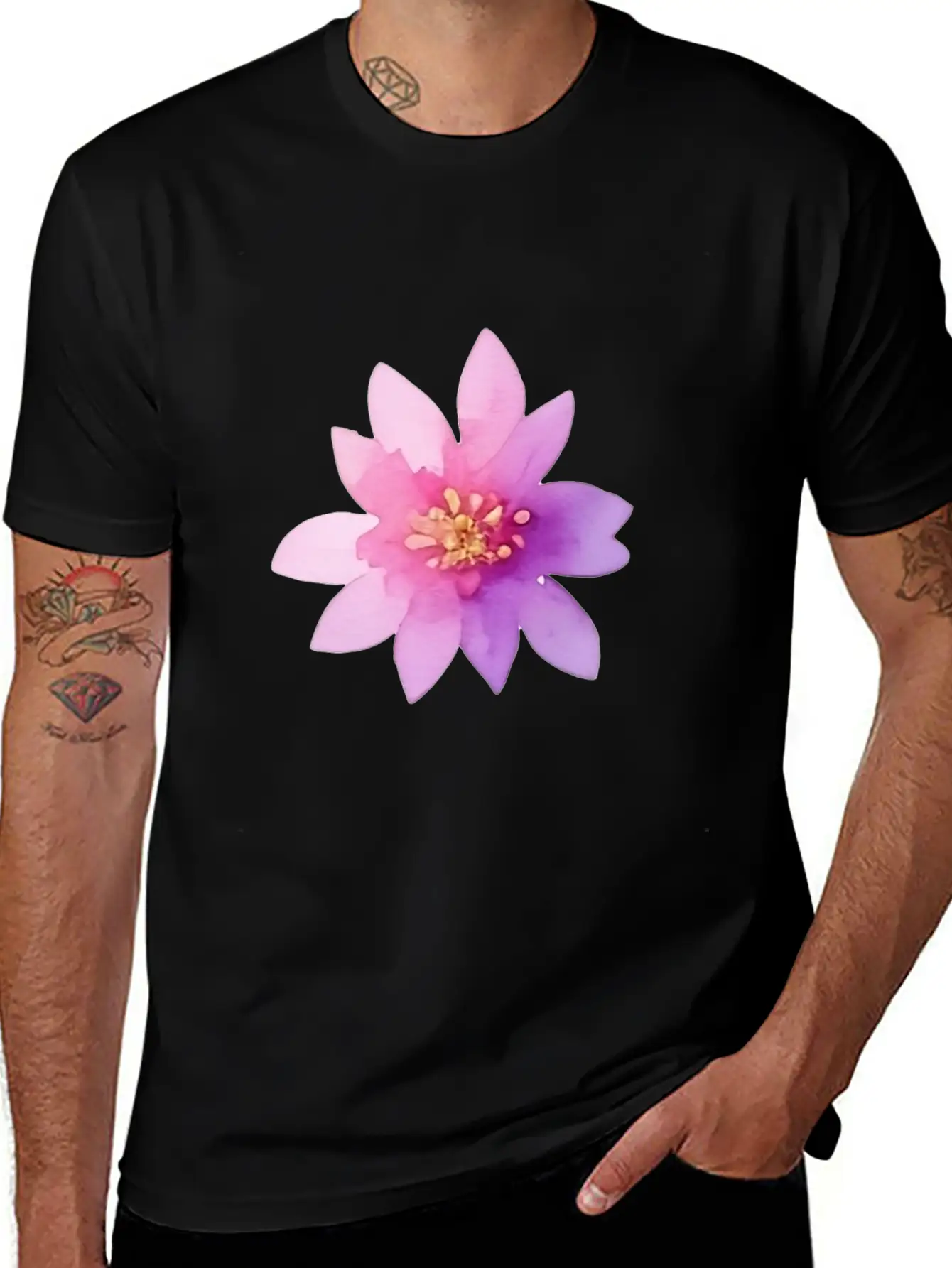 Pink Lotus OrWater Lily Flower Classic Fit Graphic Tee For Daily Comfort – Unisex Cotton Shirt