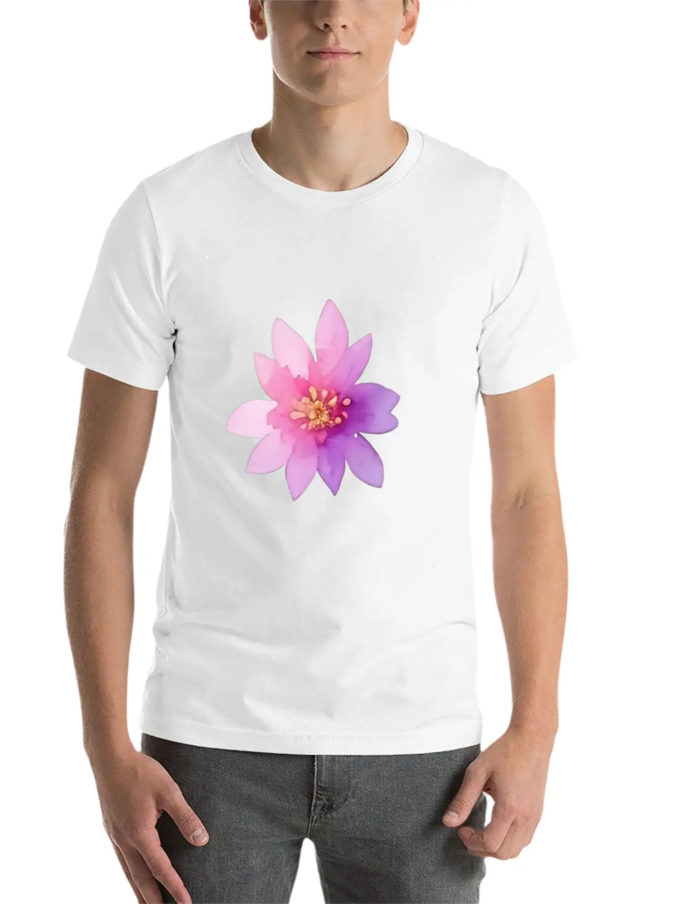 Pink Lotus OrWater Lily Flower Classic Fit Graphic Tee For Daily Comfort – Unisex Cotton Shirt