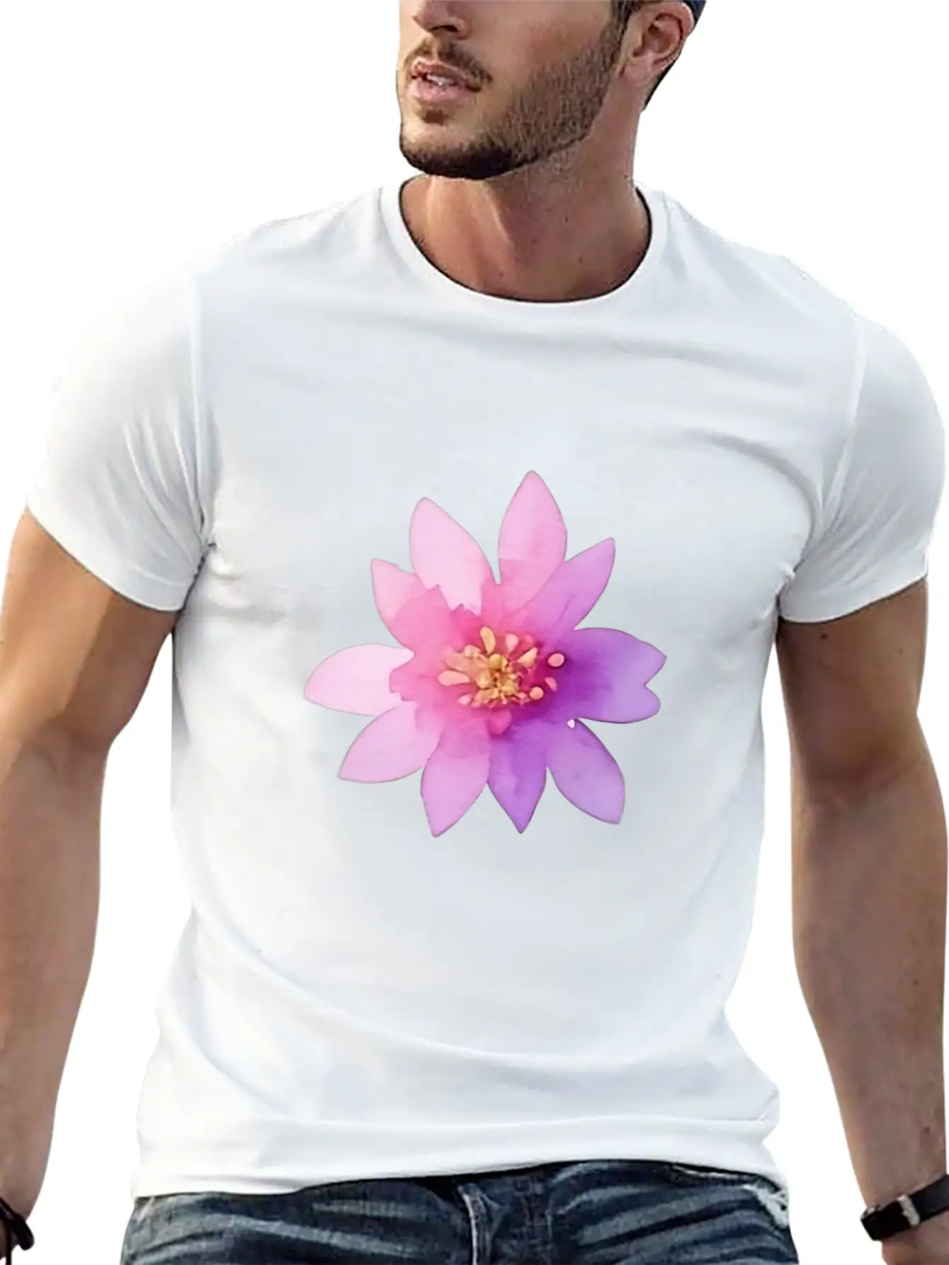 Pink Lotus OrWater Lily Flower Classic Fit Graphic Tee For Daily Comfort – Unisex Cotton Shirt