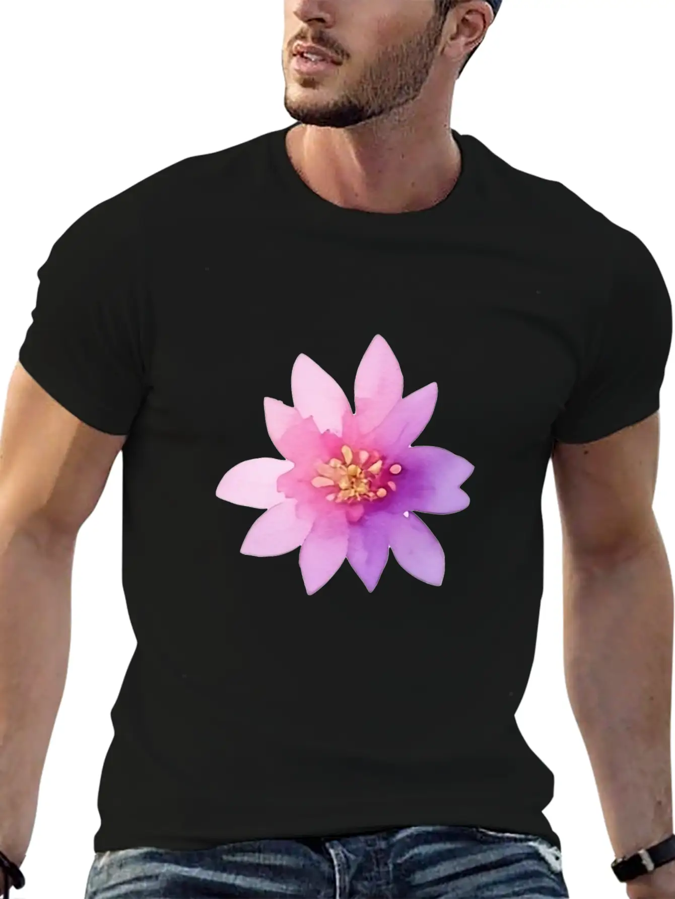 Pink Lotus OrWater Lily Flower Classic Fit Graphic Tee For Daily Comfort – Unisex Cotton Shirt