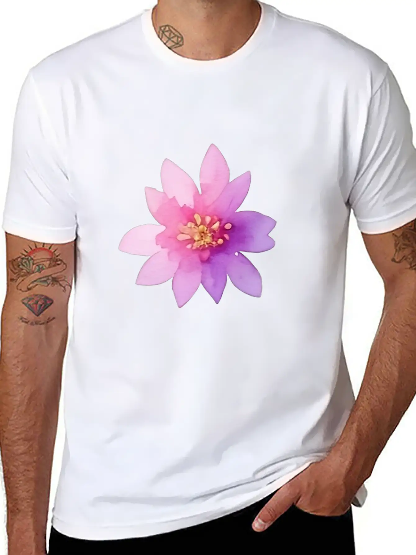 Pink Lotus OrWater Lily Flower Classic Fit Graphic Tee For Daily Comfort – Unisex Cotton Shirt