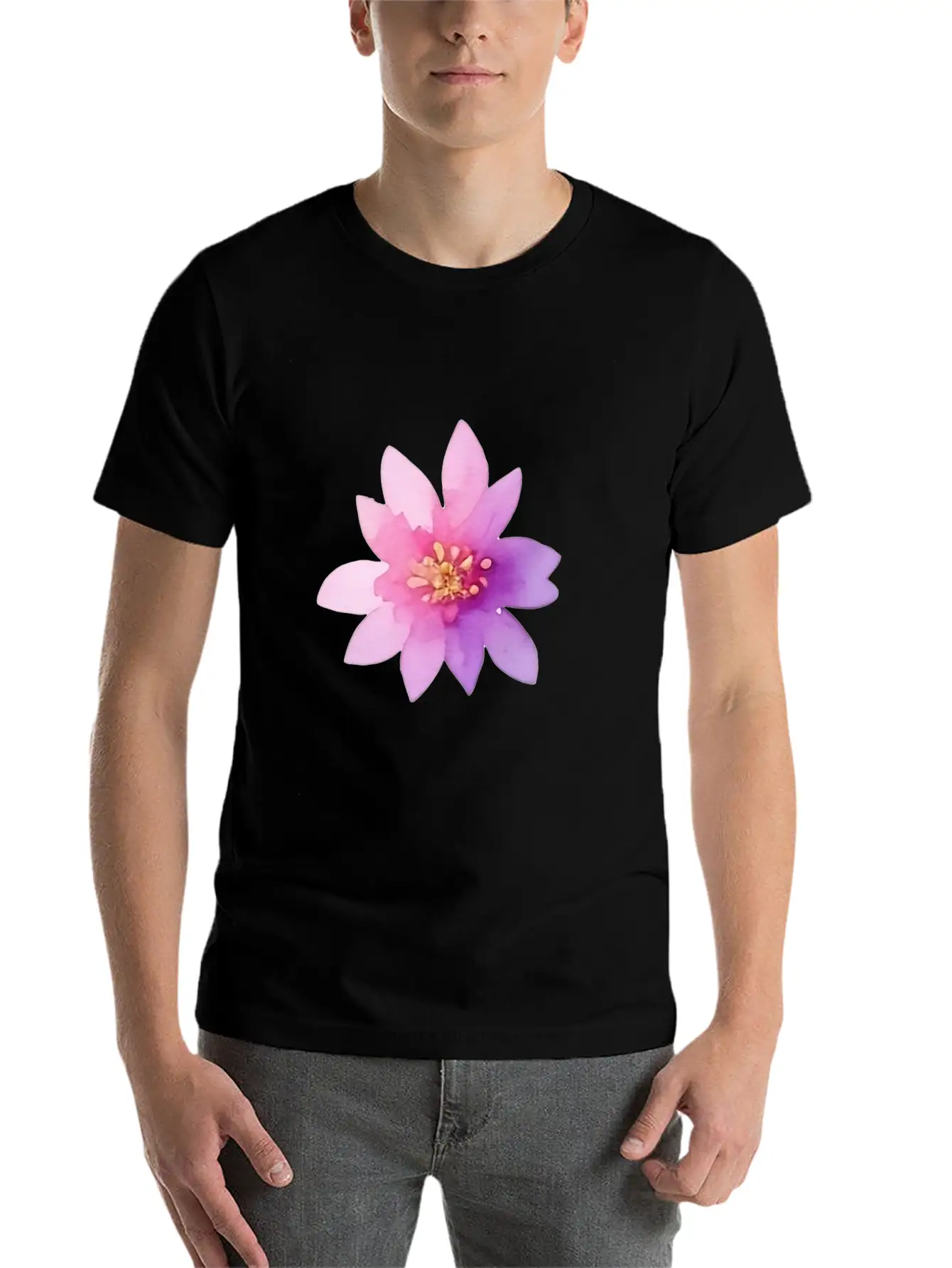 Pink Lotus OrWater Lily Flower Classic Fit Graphic Tee For Daily Comfort – Unisex Cotton Shirt