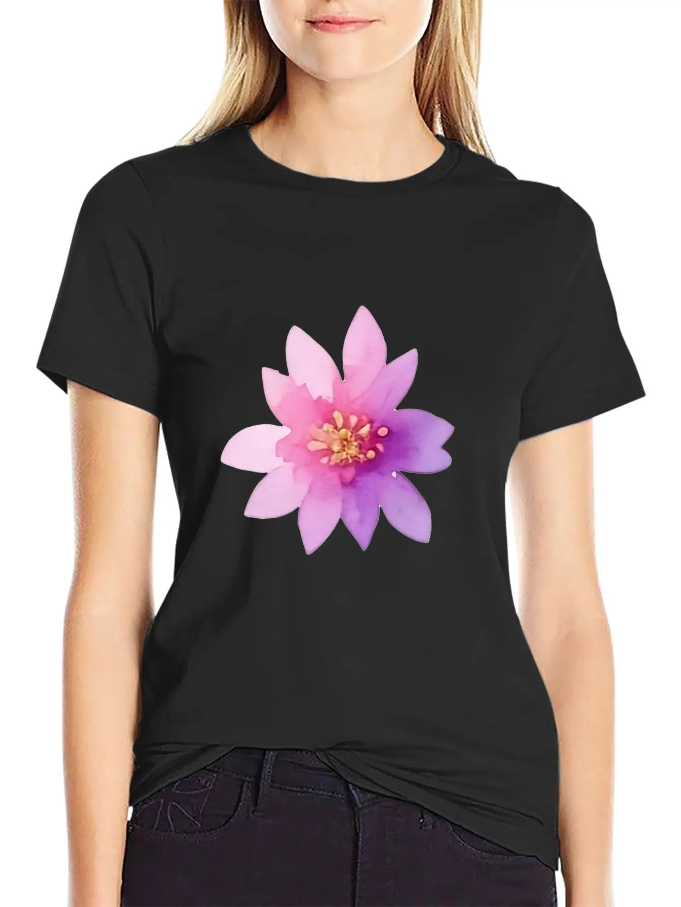 Pink Lotus OrWater Lily Flower Classic Fit Graphic Tee For Daily Comfort – Unisex Cotton Shirt