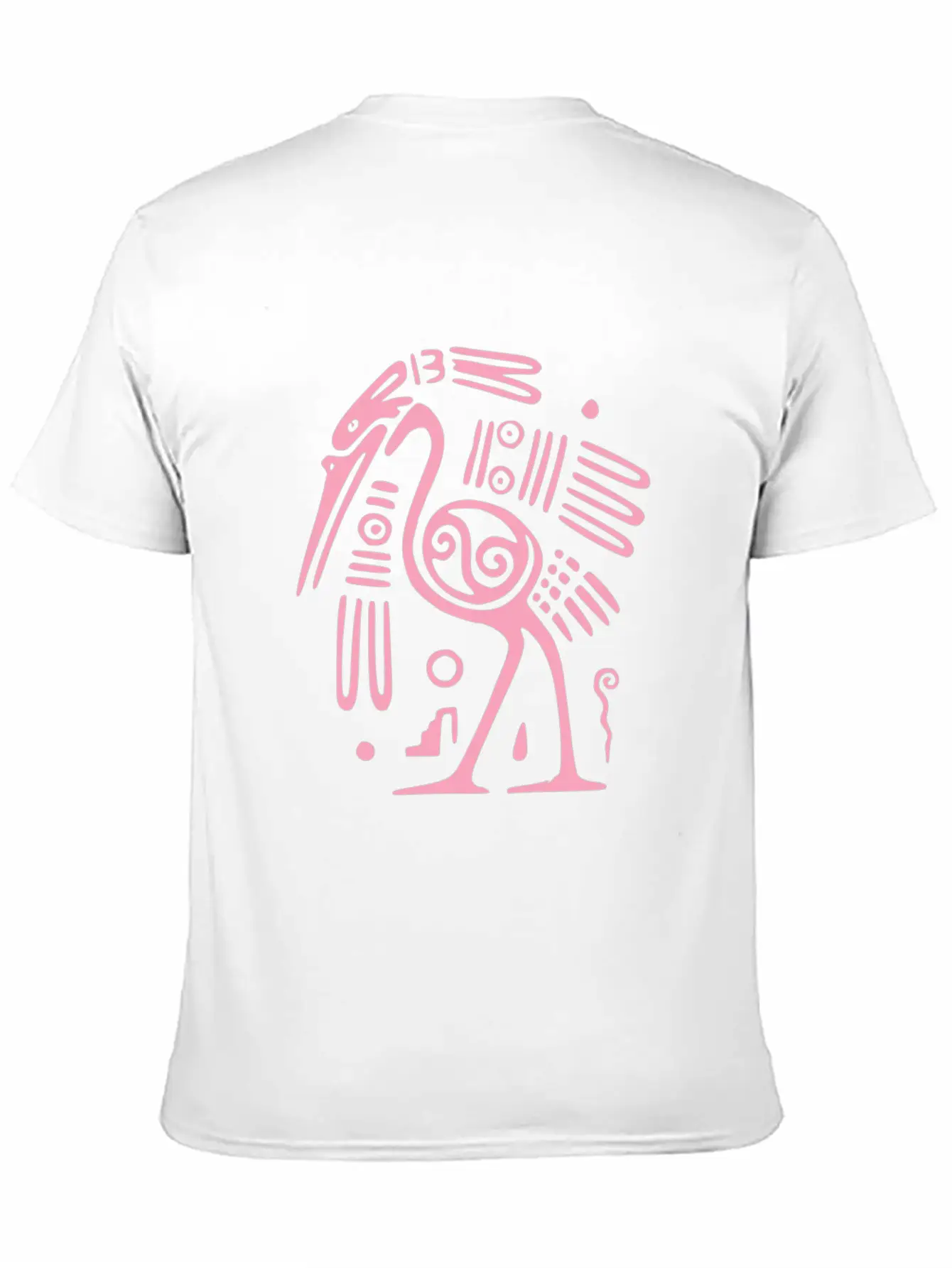 Pink Mexican Bird Tribal Art Tribe Floral Paleo Unisex Casual T-Shirt – Clean Design For Daily Comfort