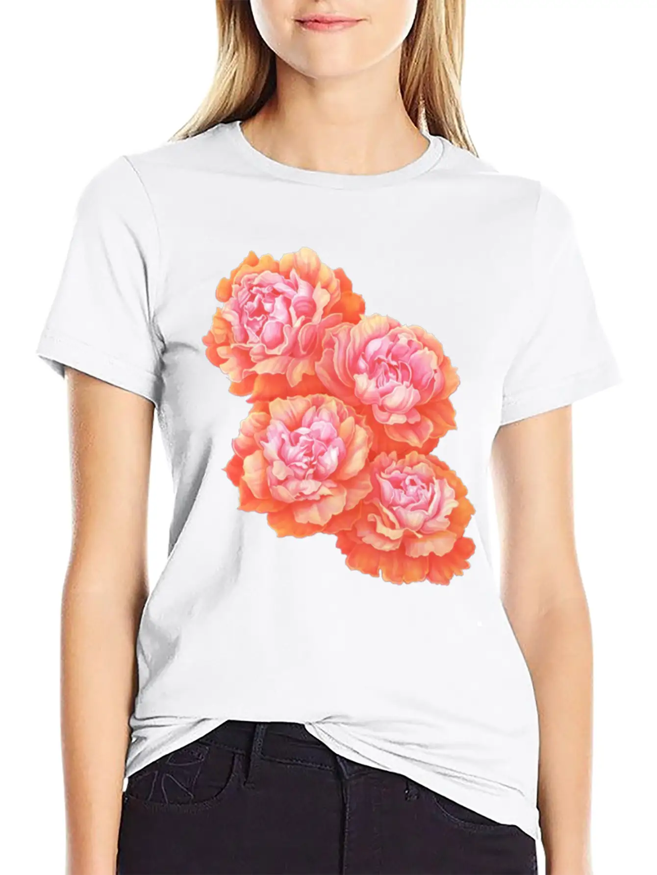 Pink Rose Love Basic Graphic T-Shirt – Daily Comfort In Soft Cotton