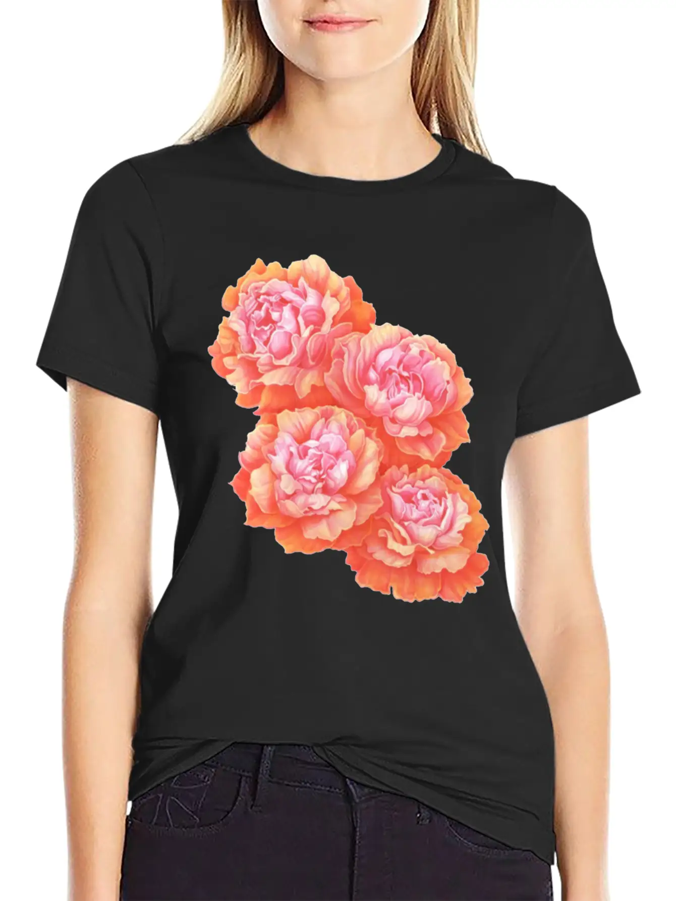 Pink Rose Love Basic Graphic T-Shirt – Daily Comfort In Soft Cotton