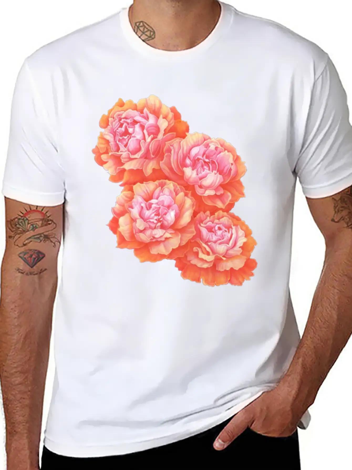 Pink Rose Love Basic Graphic T-Shirt – Daily Comfort In Soft Cotton