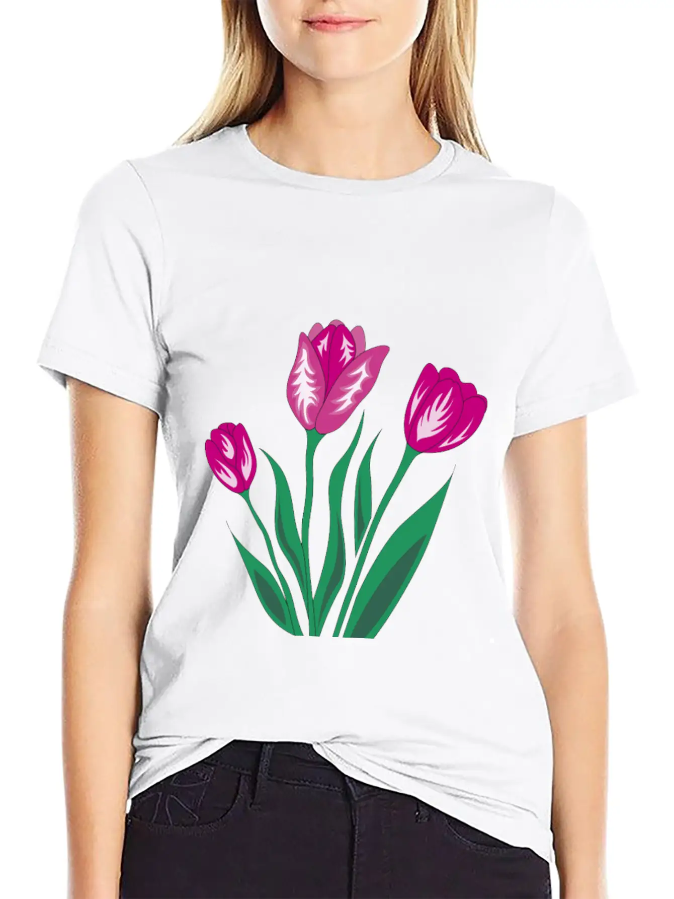 Pink Tulip Relaxed Everyday Tee – Lightweight And Durable Cotton