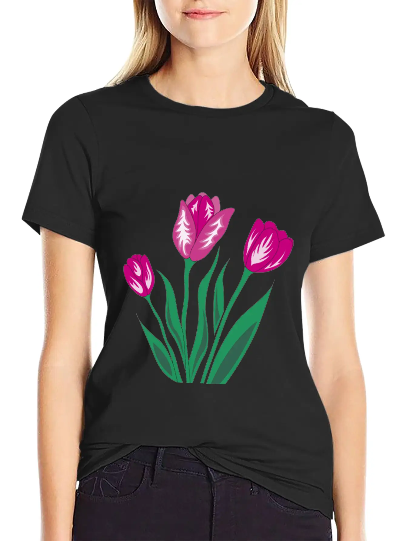 Pink Tulip Relaxed Everyday Tee – Lightweight And Durable Cotton