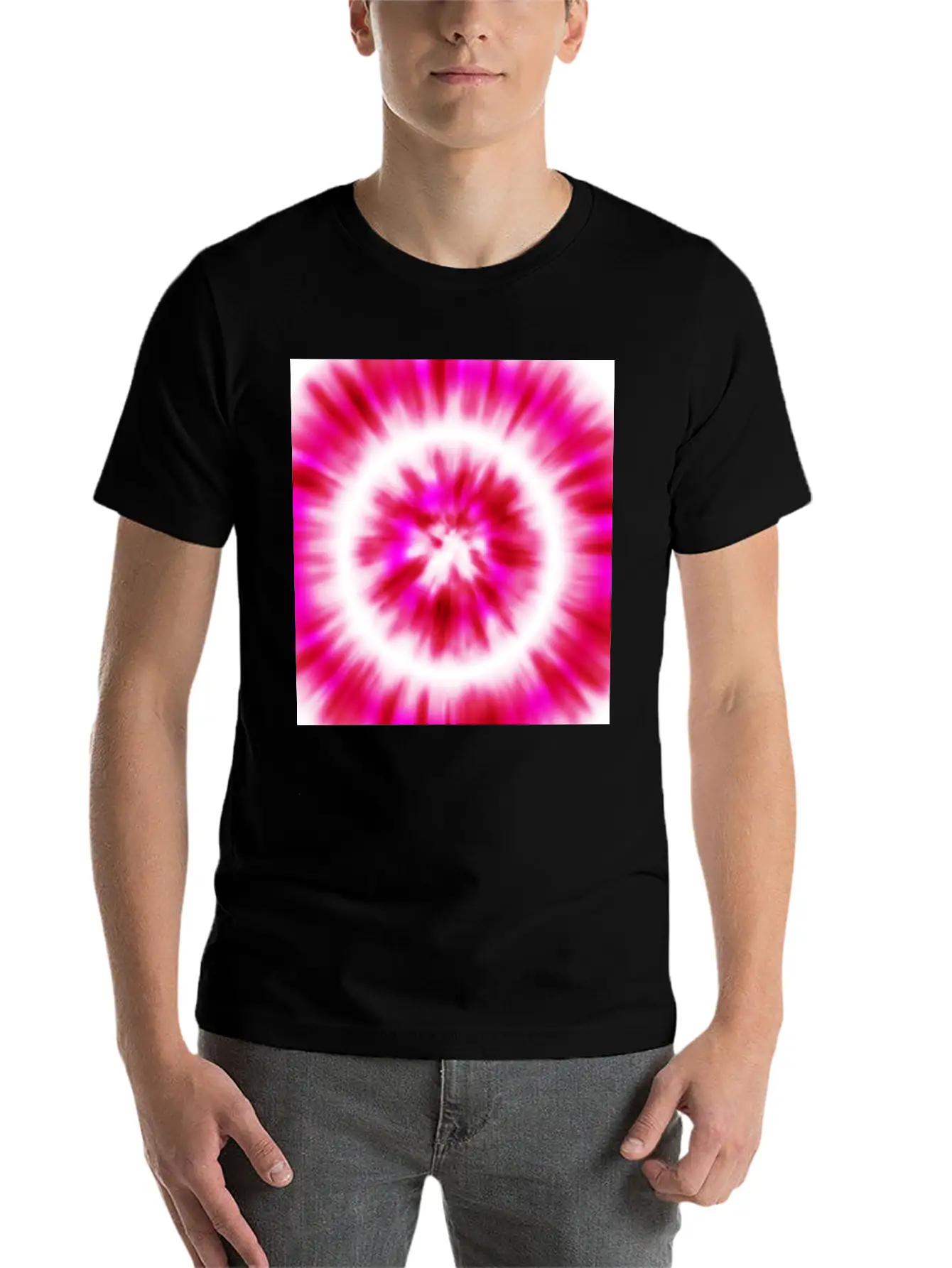 Pink White Tie Dye Modern Fit Casual T-Shirt – Clean And Versatile Design