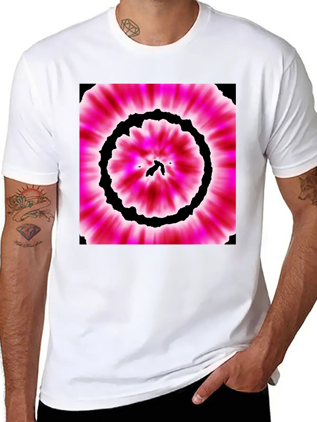 Pink White Tie Dye Modern Fit Casual T-Shirt – Clean And Versatile Design