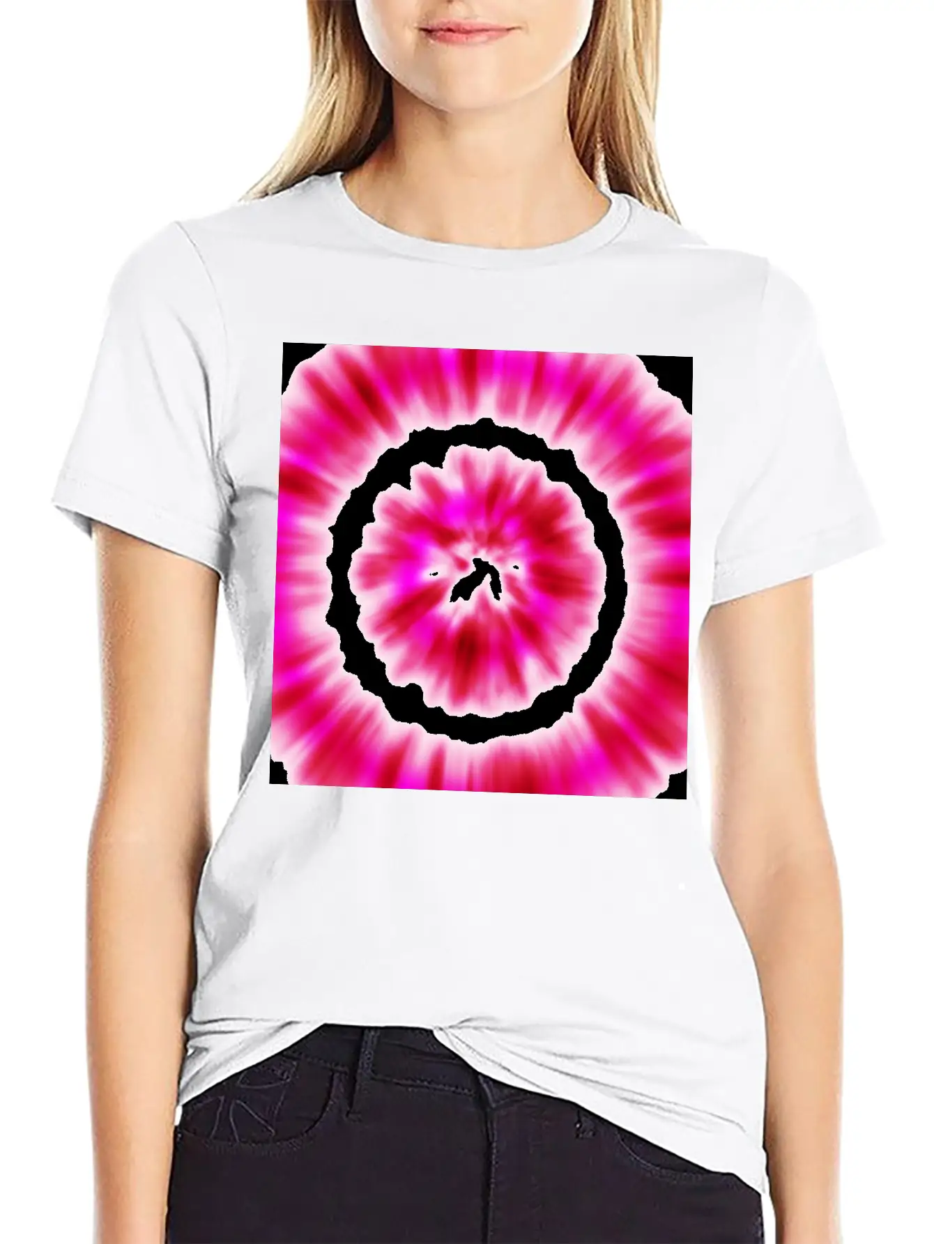 Pink White Tie Dye Modern Fit Casual T-Shirt – Clean And Versatile Design