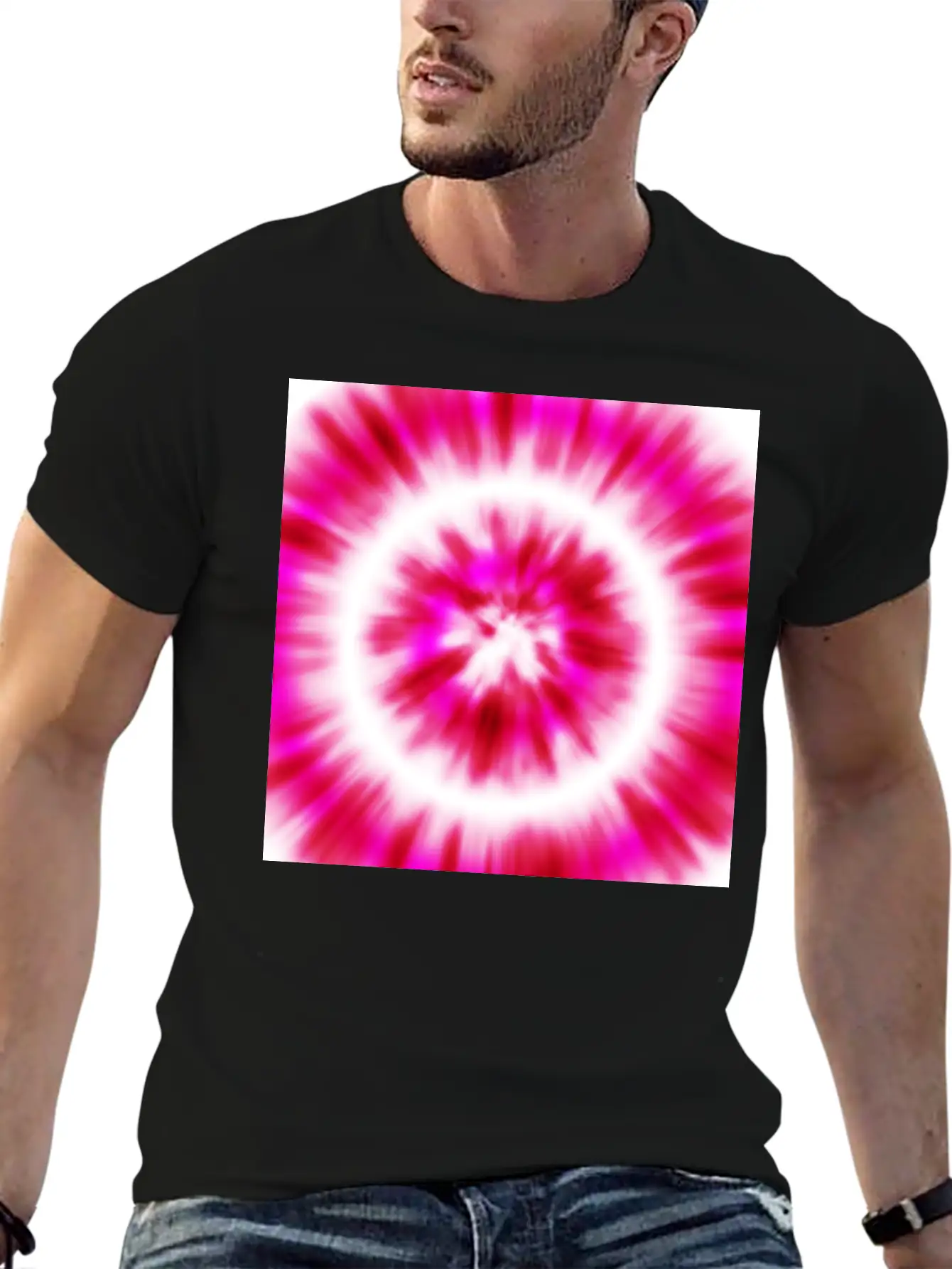 Pink White Tie Dye Modern Fit Casual T-Shirt – Clean And Versatile Design