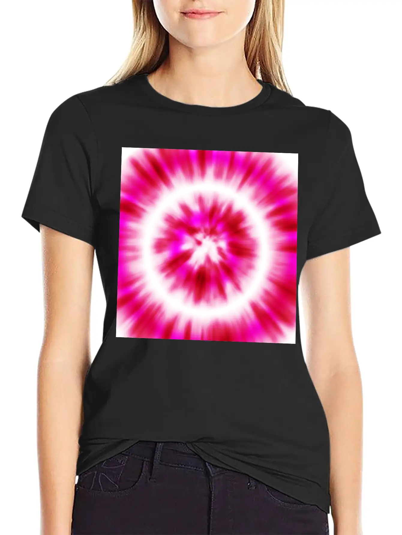 Pink White Tie Dye Modern Fit Casual T-Shirt – Clean And Versatile Design
