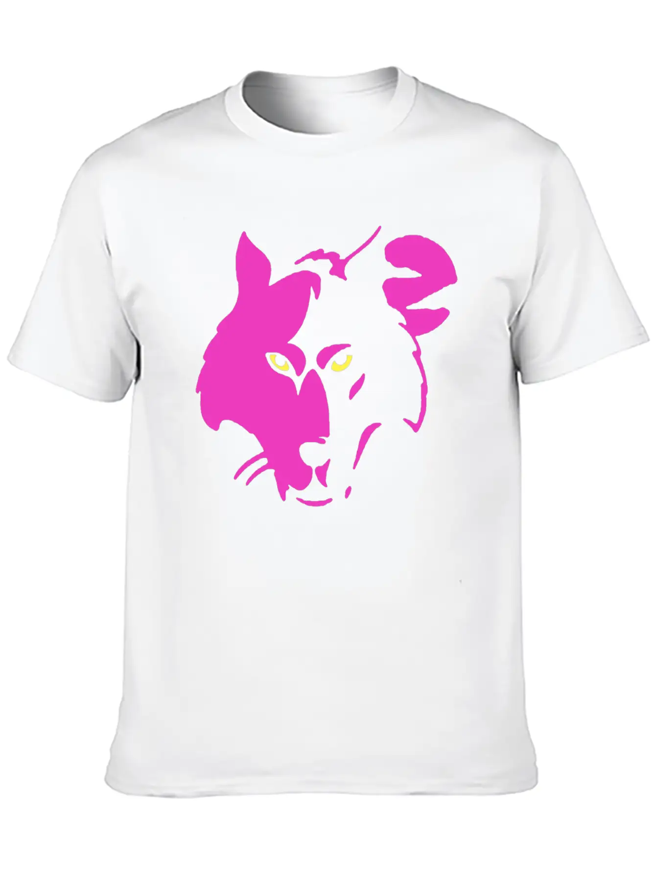Pink Wolf Head Modern Fit Casual T-Shirt – Clean And Versatile Design