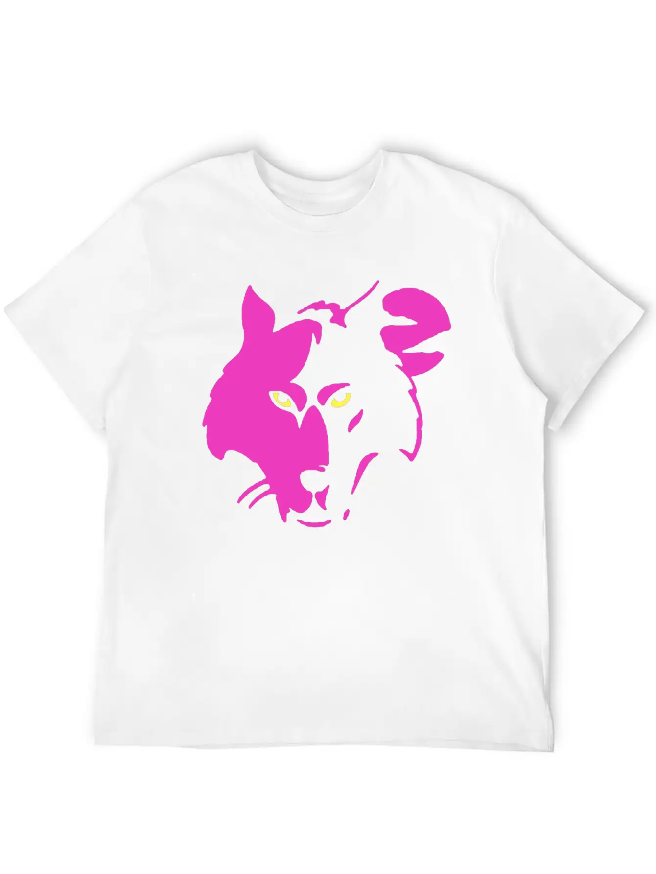 Pink Wolf Head Modern Fit Casual T-Shirt – Clean And Versatile Design