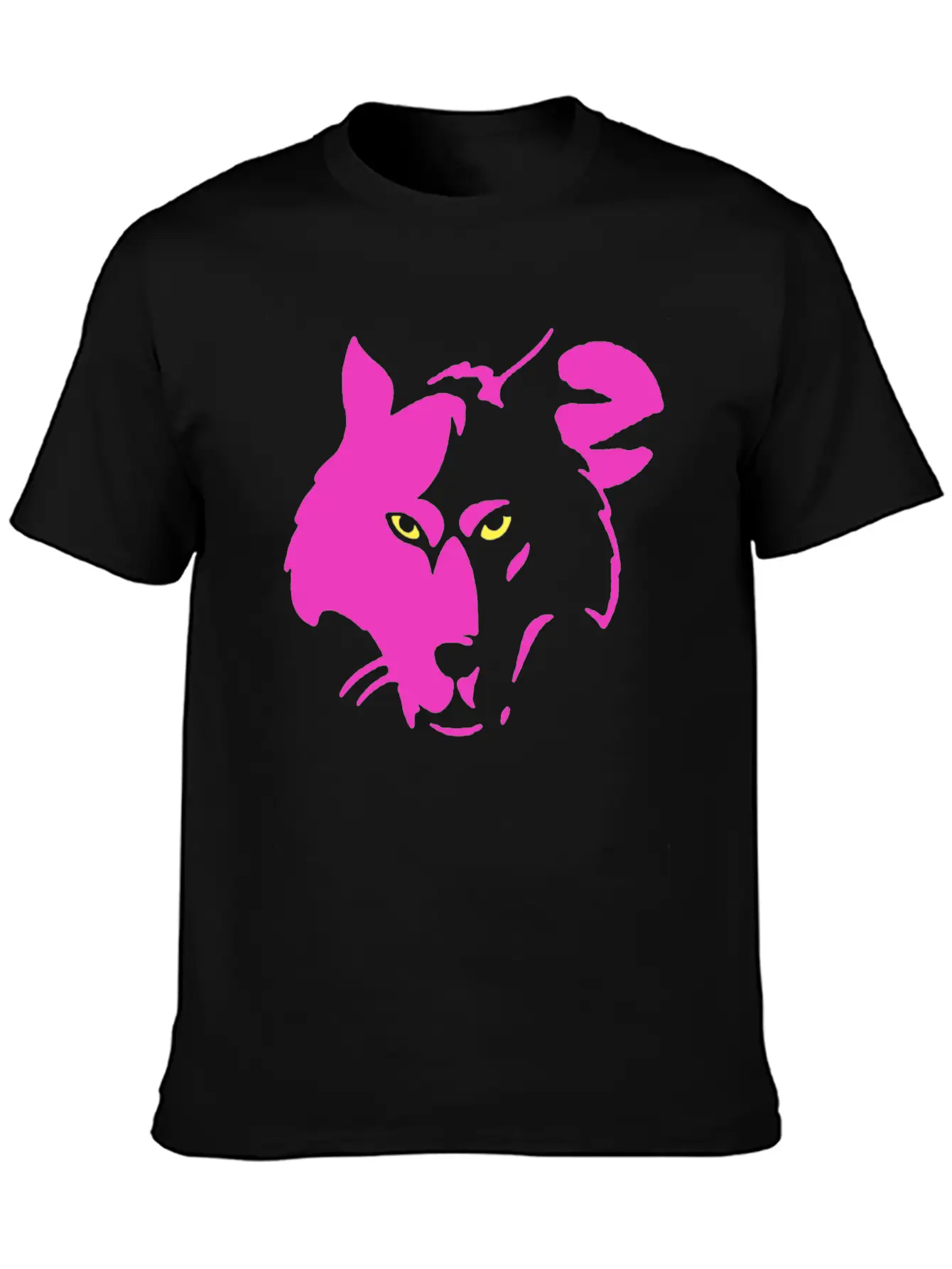 Pink Wolf Head Modern Fit Casual T-Shirt – Clean And Versatile Design