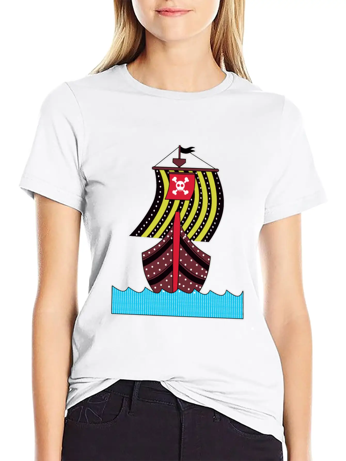 Pirate Ship Ocean Sailing Adventure Gift Idea Basic Graphic T-Shirt – Daily Comfort In Soft Cotton