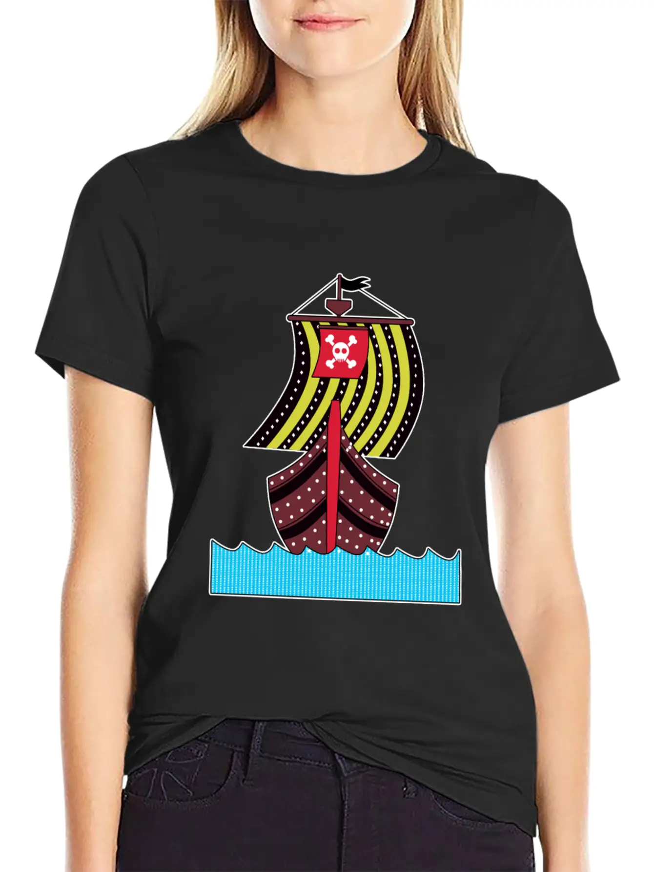 Pirate Ship Ocean Sailing Adventure Gift Idea Basic Graphic T-Shirt – Daily Comfort In Soft Cotton