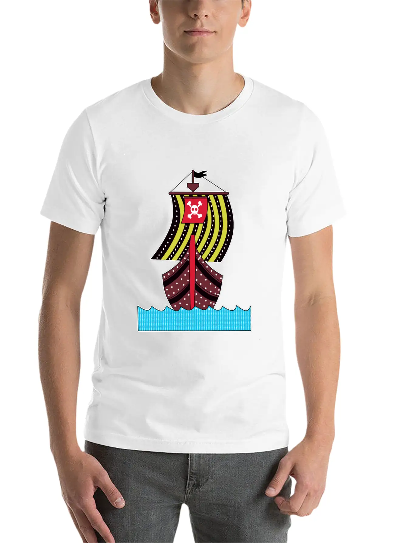 Pirate Ship Ocean Sailing Adventure Gift Idea Basic Graphic T-Shirt – Daily Comfort In Soft Cotton