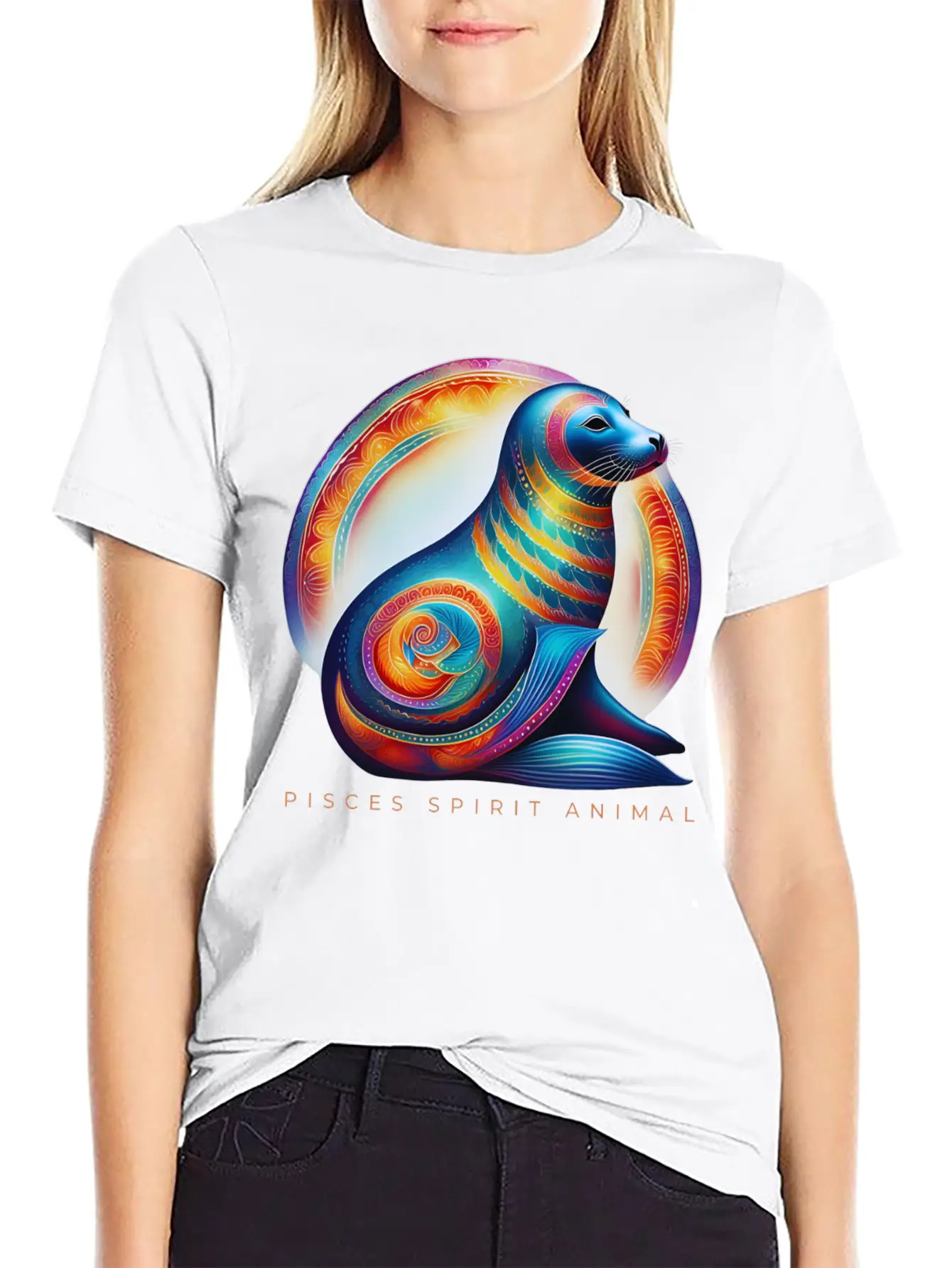 Pisces Spirit Animal Seal Alebrije Male Unisex Casual T-Shirt – Clean Design For Daily Comfort