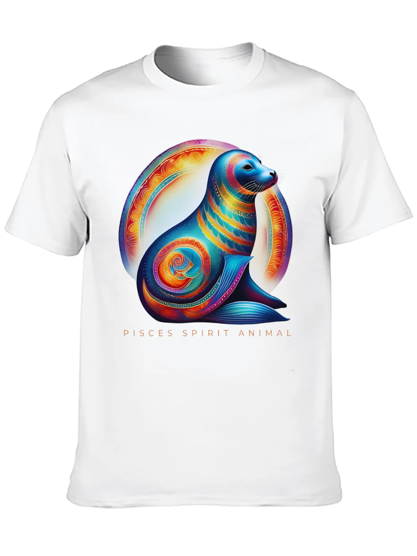 Pisces Spirit Animal Seal Alebrije Male Unisex Casual T-Shirt – Clean Design For Daily Comfort