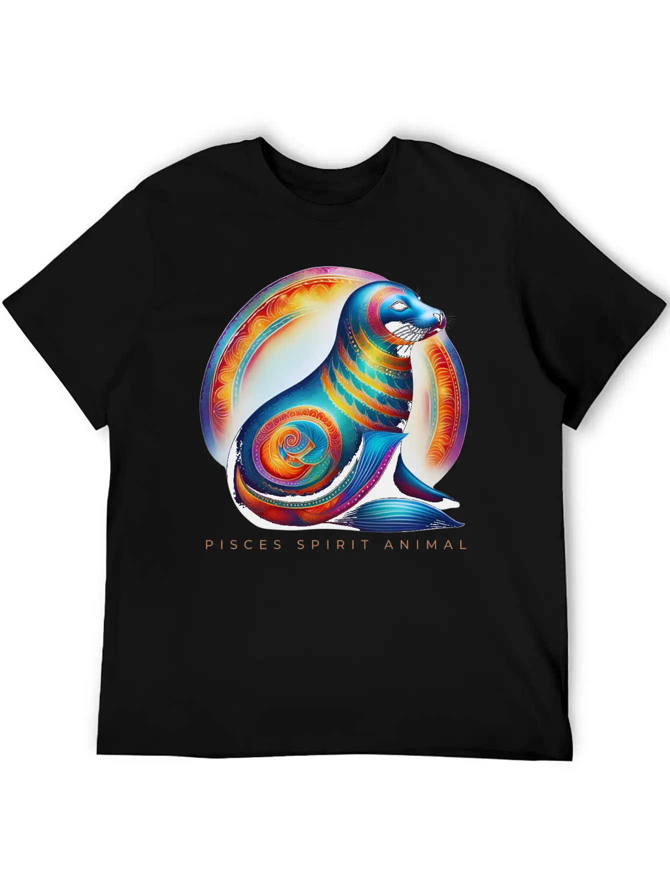 Pisces Spirit Animal Seal Alebrije Male Unisex Casual T-Shirt – Clean Design For Daily Comfort