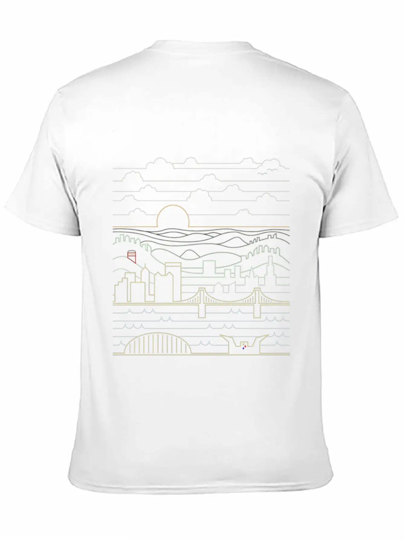 Pittsburgh Skyline Bridge Essential Cotton Tee For Daily Outfits – Unisex Style