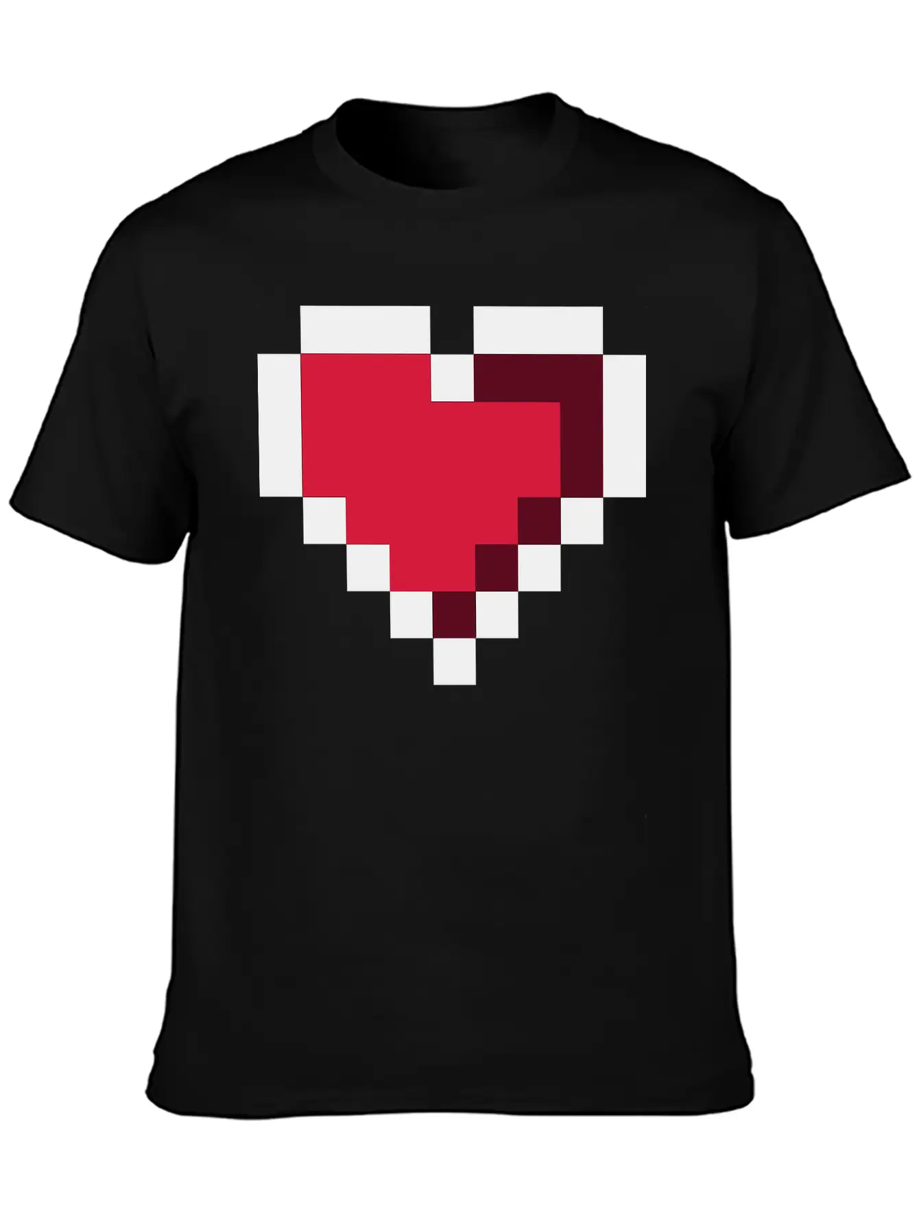 Pixel Heart Essential Cotton Tee For Daily Outfits – Unisex Style