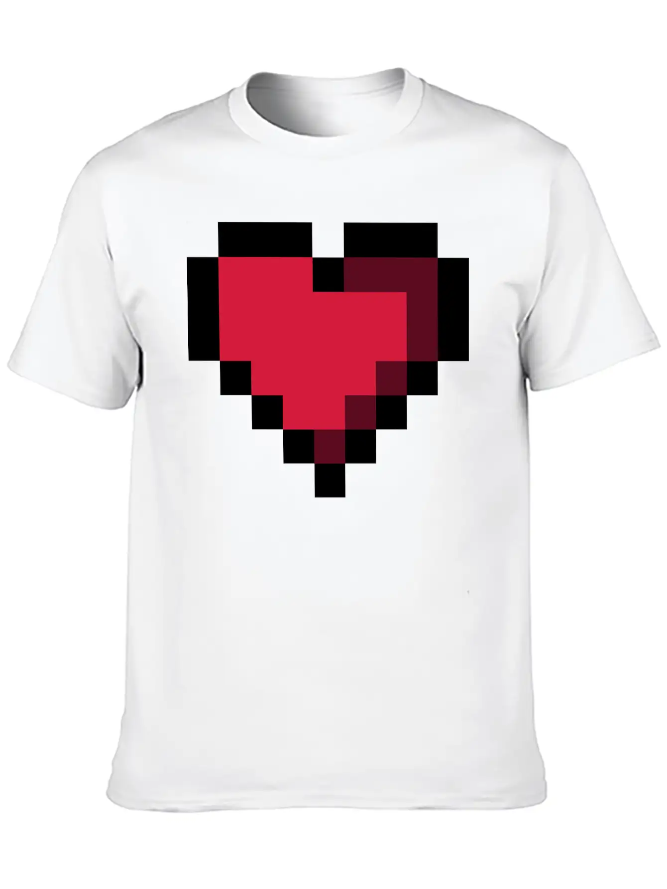 Pixel Heart Essential Cotton Tee For Daily Outfits – Unisex Style