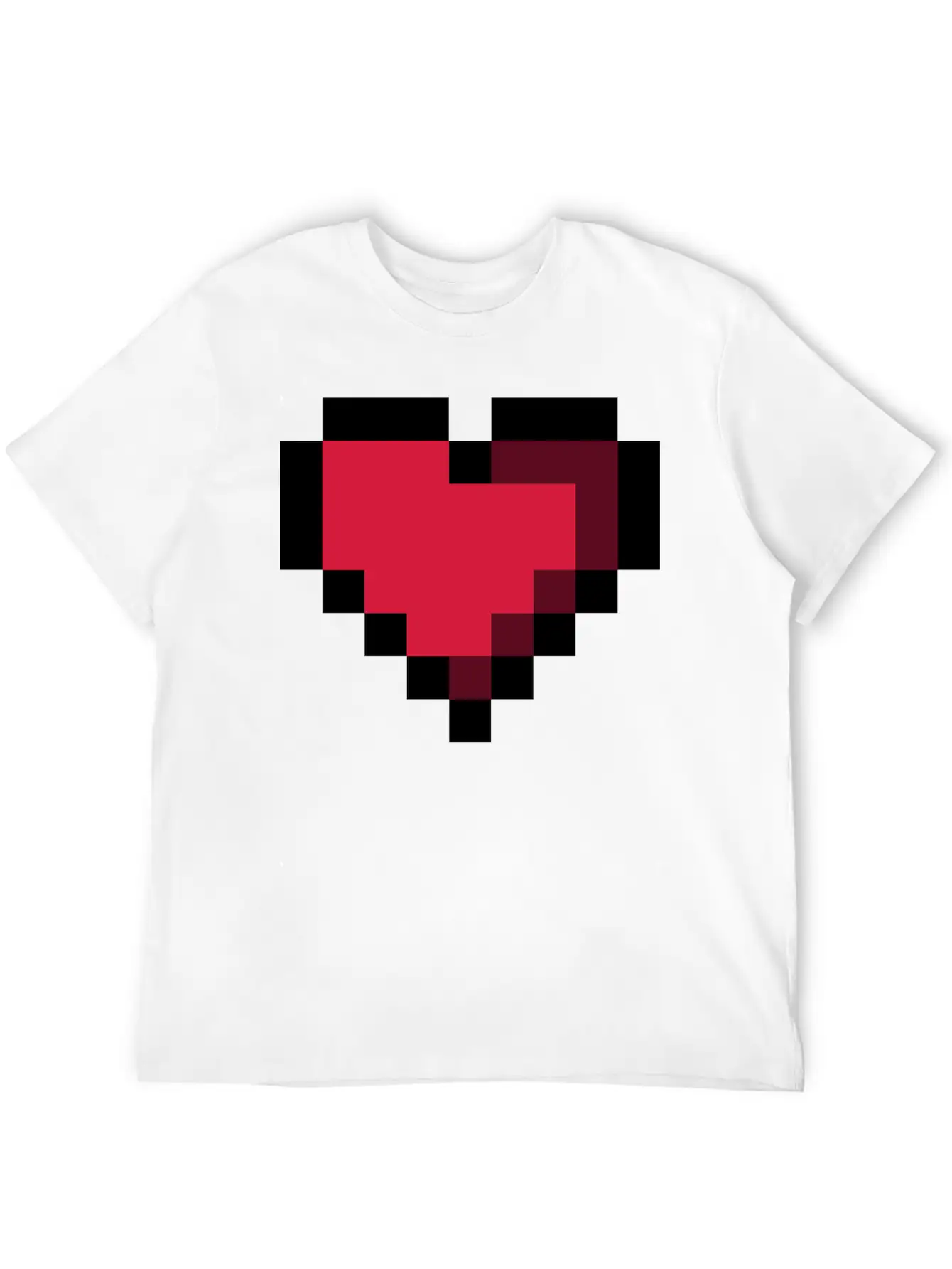 Pixel Heart Essential Cotton Tee For Daily Outfits – Unisex Style