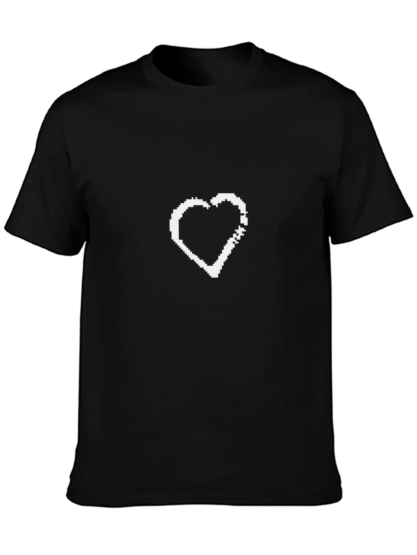Pixel Love Heart Essential Cotton Tee For Daily Outfits – Unisex Style