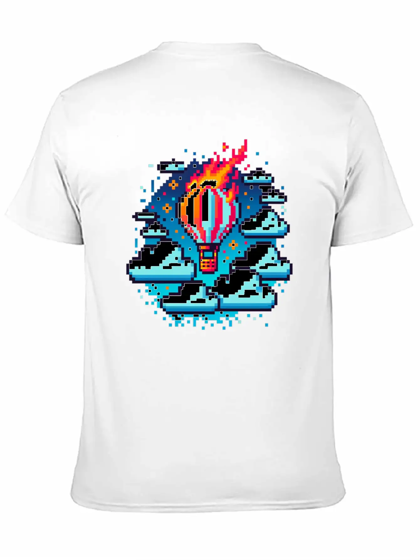 Pixel Skies Adventure: Hot Air Balloon Soar Soft Cotton Short Sleeve Tee – Unisex Wardrobe Staple