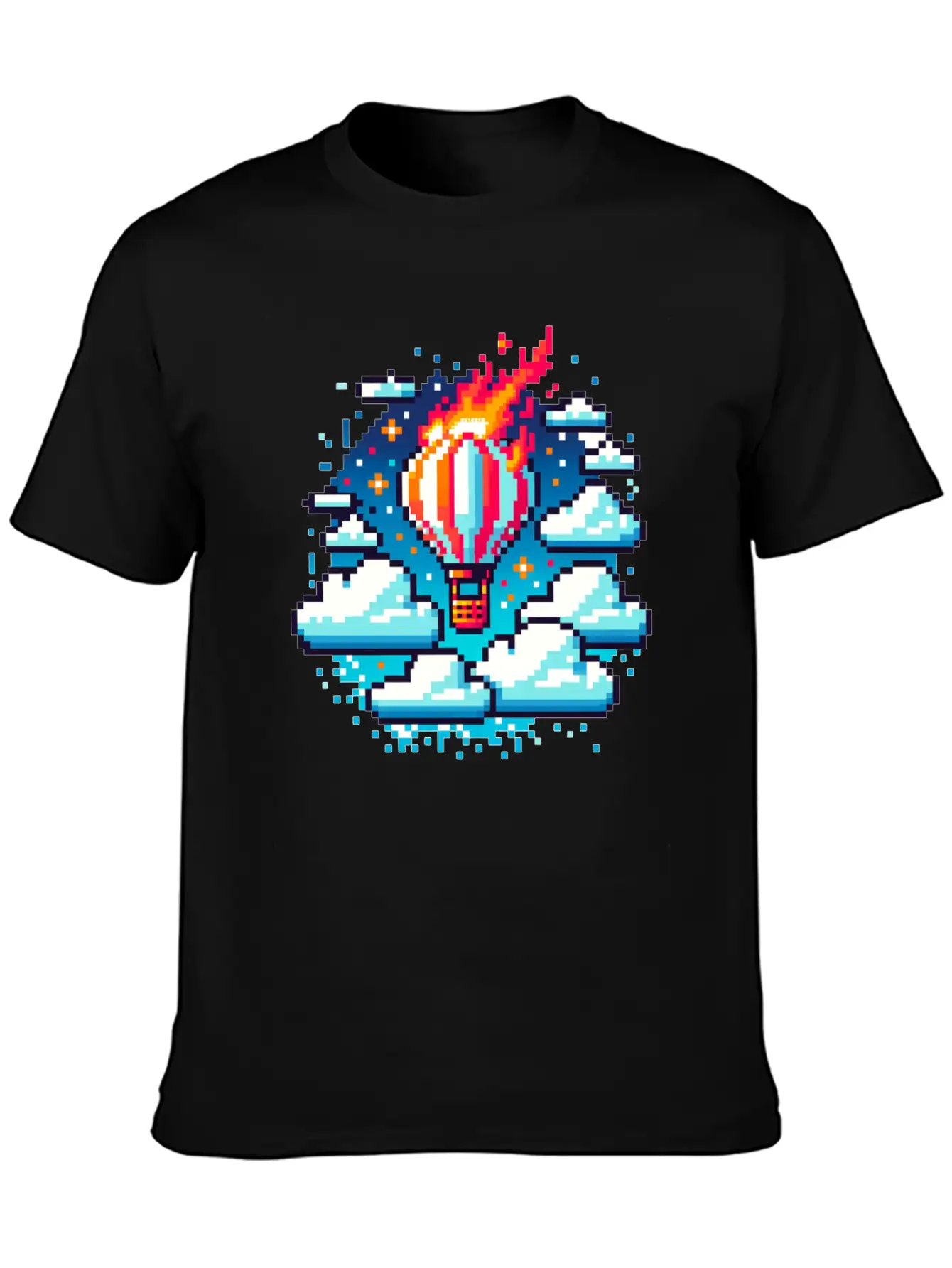 Pixel Skies Adventure: Hot Air Balloon Soar Soft Cotton Short Sleeve Tee – Unisex Wardrobe Staple