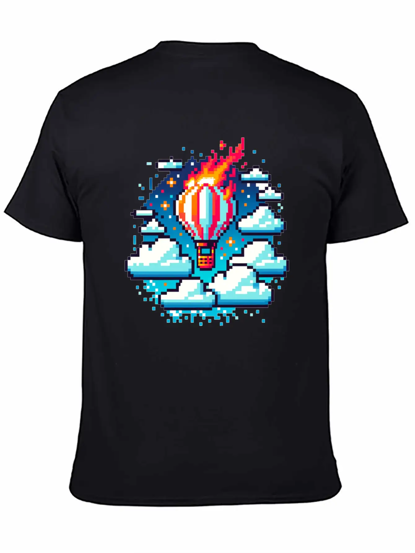 Pixel Skies Adventure: Hot Air Balloon Soar Soft Cotton Short Sleeve Tee – Unisex Wardrobe Staple