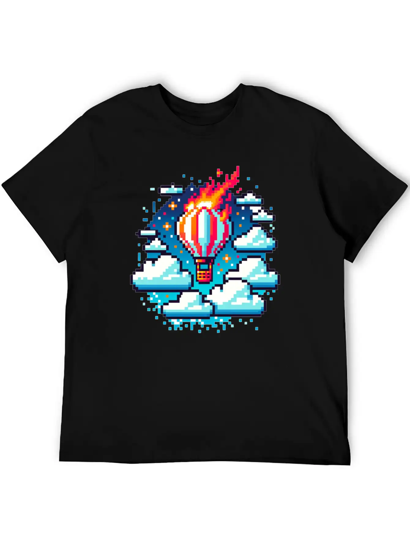 Pixel Skies Adventure: Hot Air Balloon Soar Soft Cotton Short Sleeve Tee – Unisex Wardrobe Staple