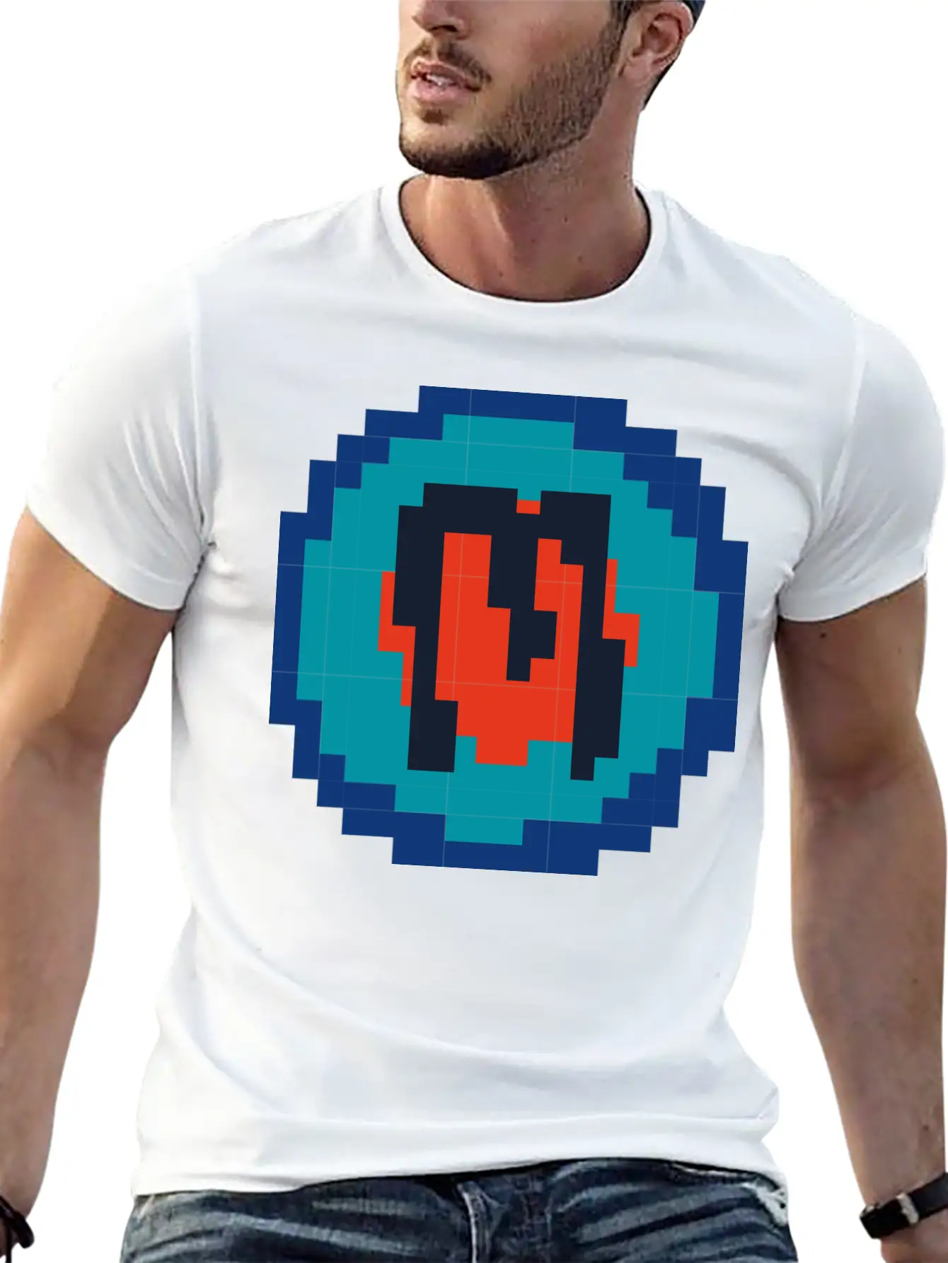 Pixelated Letter M Relaxed Everyday Tee – Lightweight And Durable Cotton